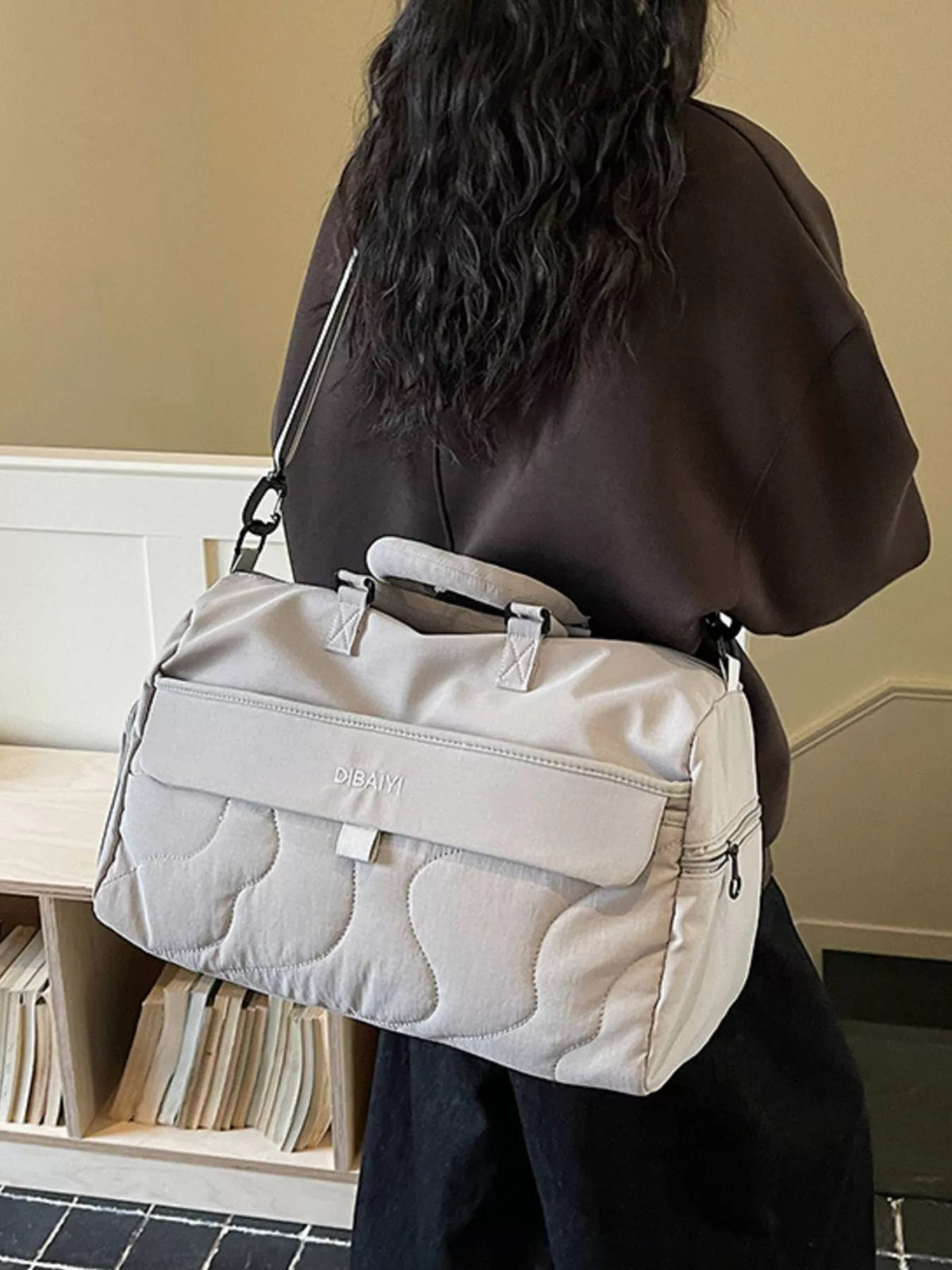 Quilted Duffel Bag with Adjustable Strap - Lilixa.store