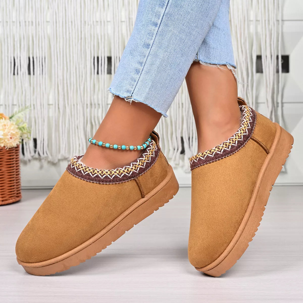 Round Toe Platform Ankle Boots - Lilixa.store