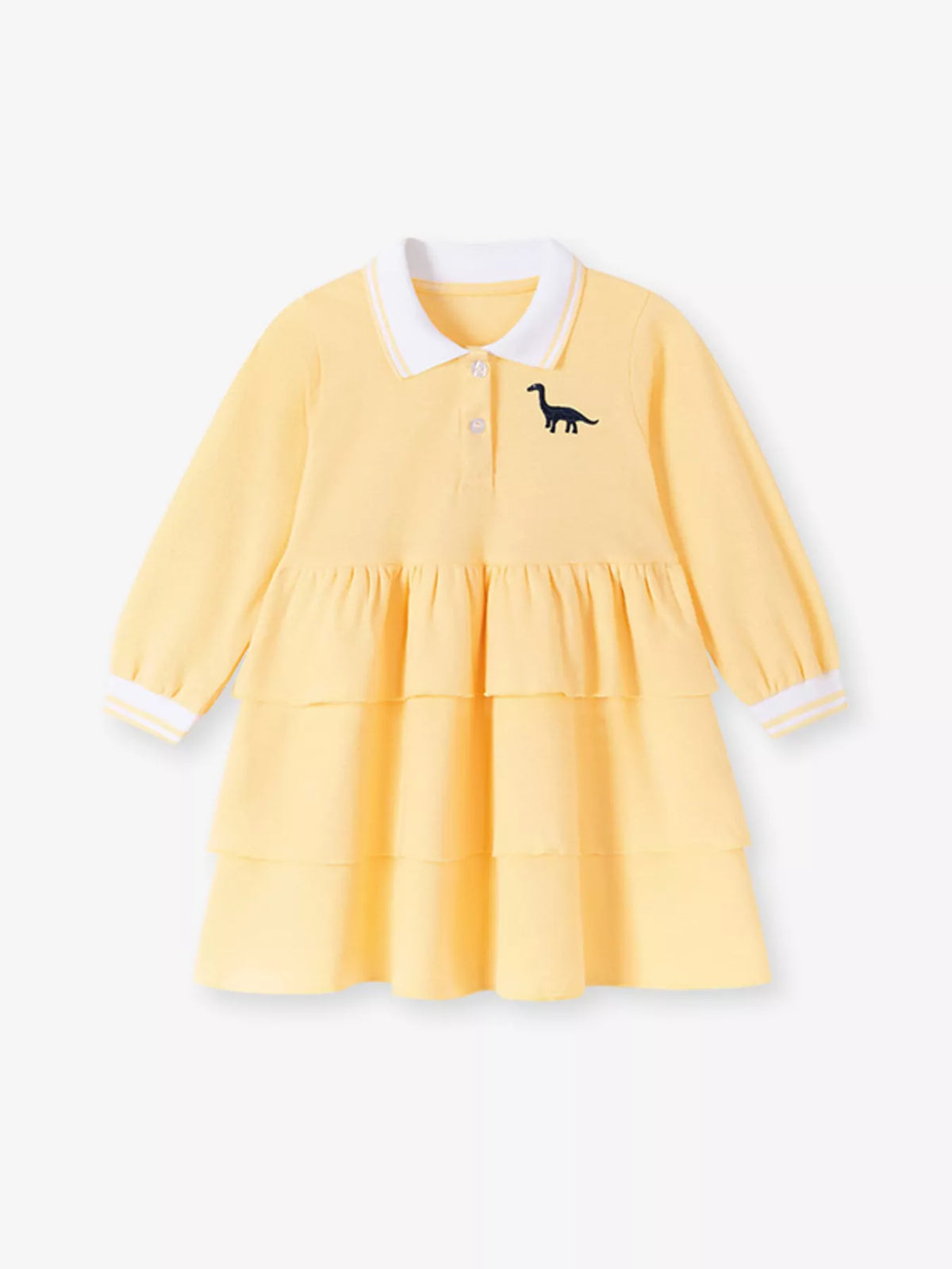 Children's Polo Collar Tiered Dress - Lilixa.store