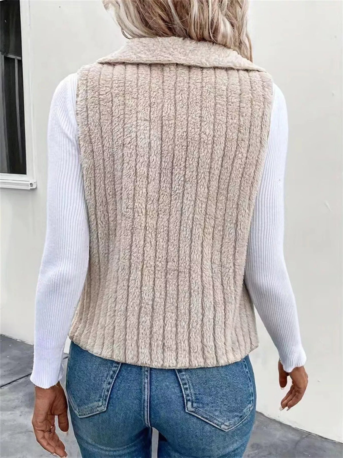 Cozy Fleece Open Front Vest Coat - Lilixa.store