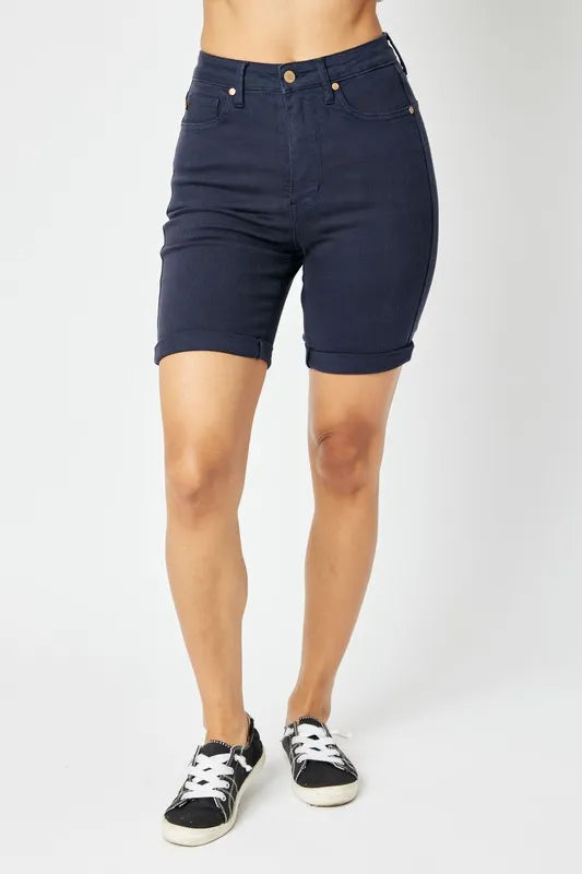 Judy Blue Full Size High Waist Tummy Control Bermuda Shorts - Lilixa.store