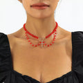 Halloween Beaded Cross Pendant Necklace – image 1 | Lilixa Spooky Season
