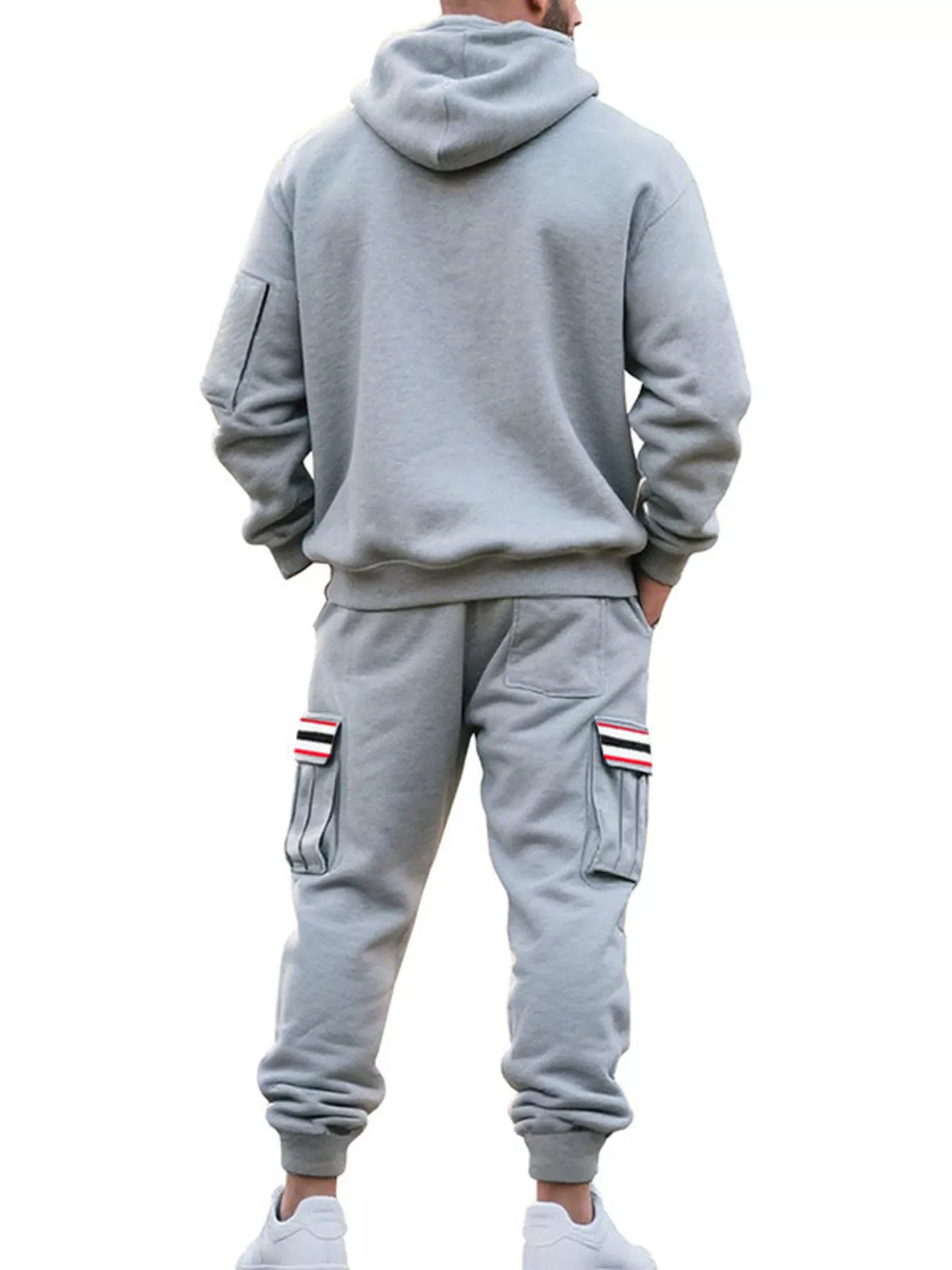 Men's Full Size Casual Half-Zip Hoodie and Cargo Pants Set Plus Size - Lilixa.store