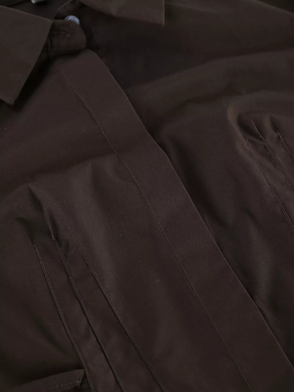 Slim-Fit Ruched Waist Shirt - Lilixa.store