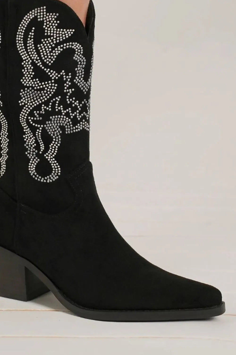 Beast Fashion Rhinestone Detail Point Toe Boots - Lilixa.store
