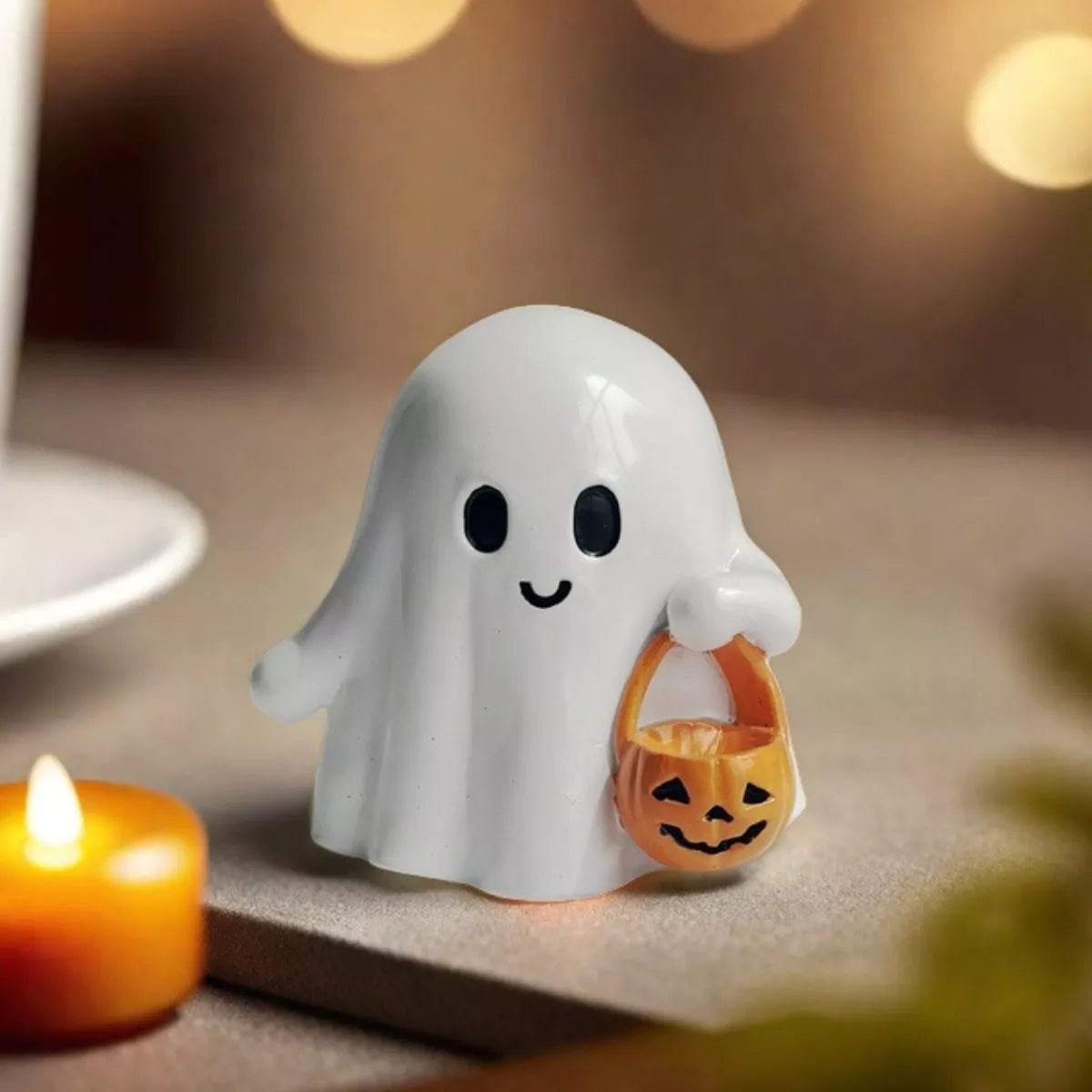 Halloween Ghost Ornament with Pumpkin Basket - Lilixa.store