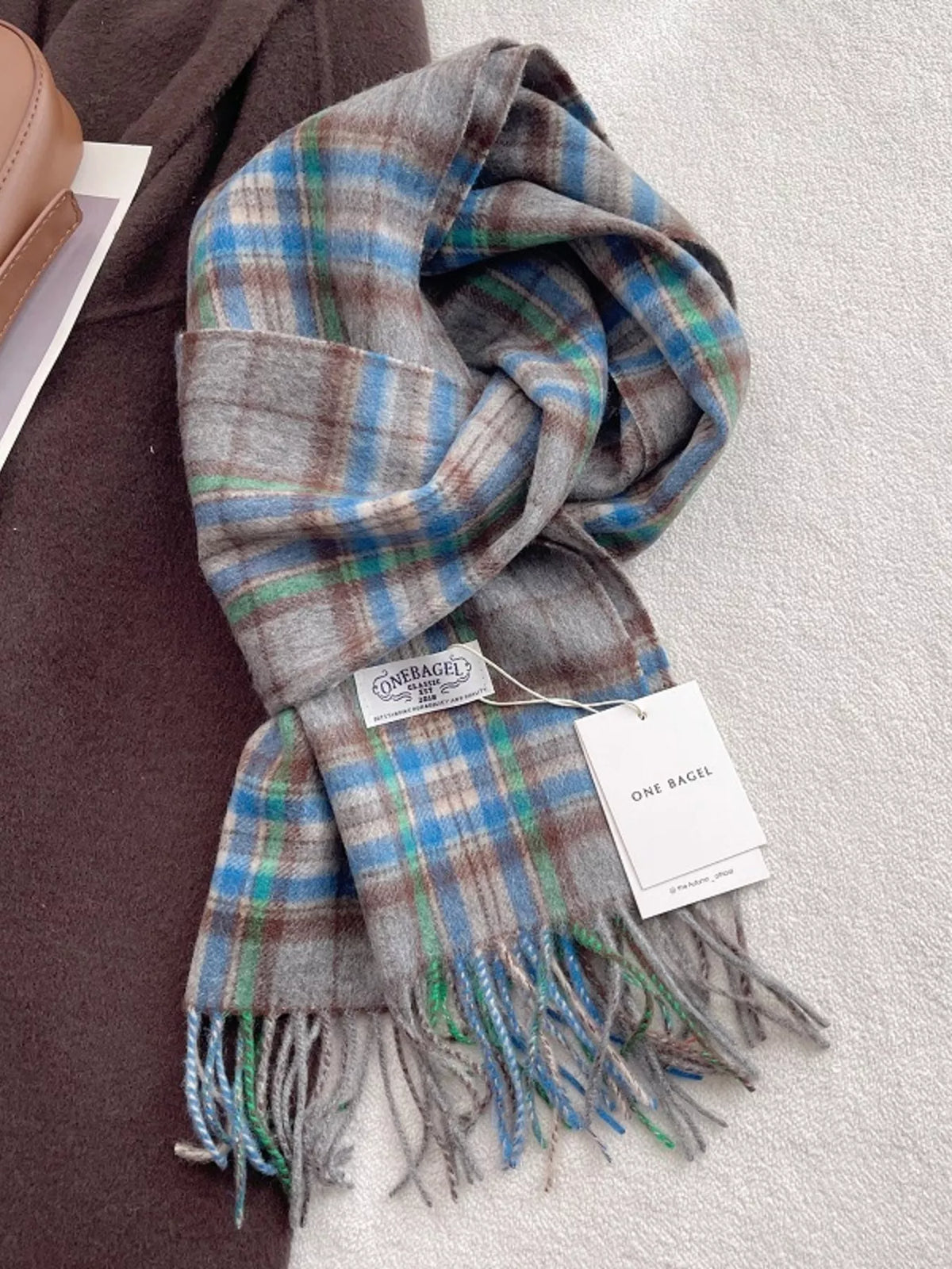 100% Wool Plaid Fringe Scarf - Lilixa.store