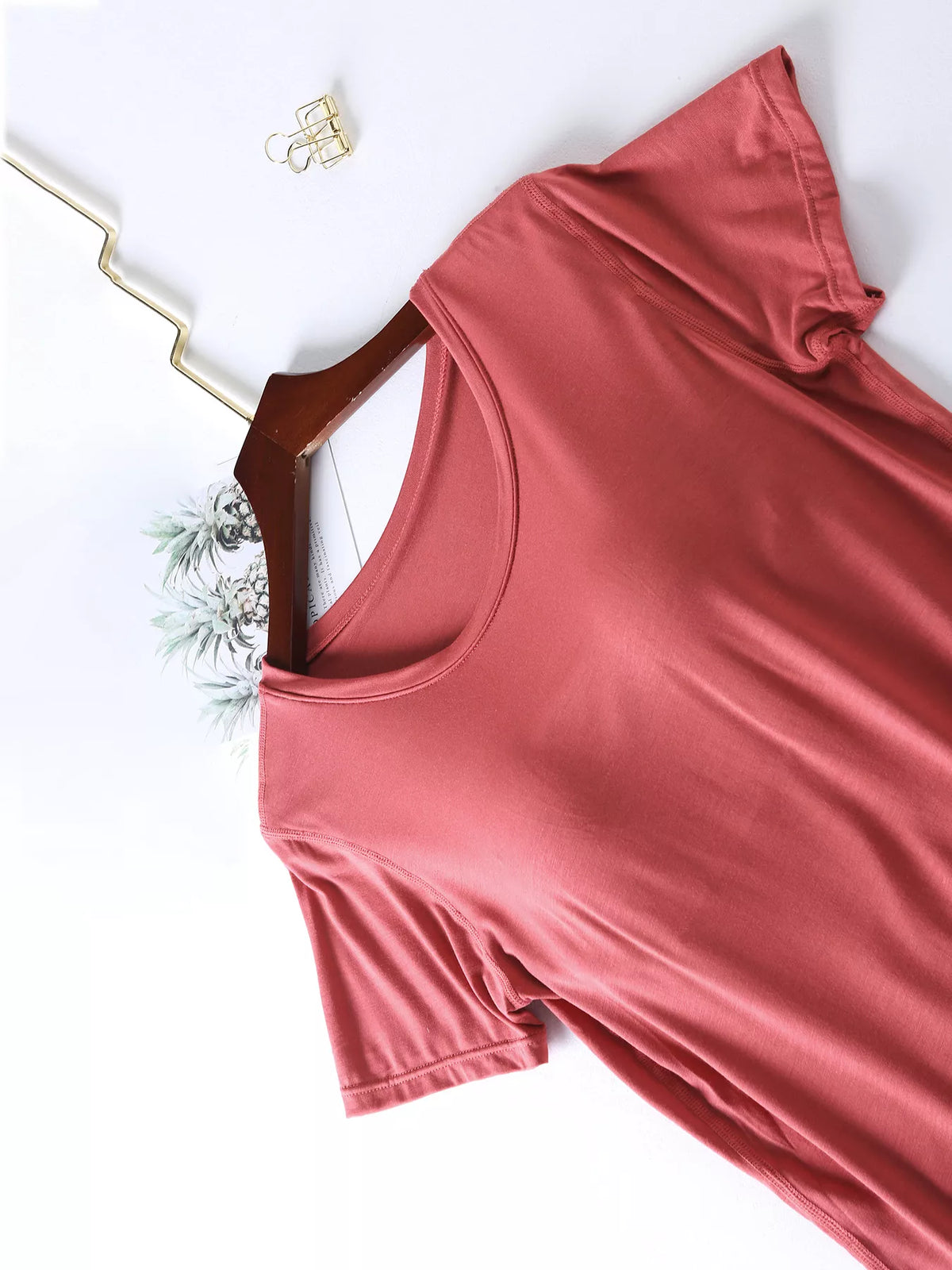 Plus Size Padded Round Neck Modal T-Shirt and Shorts Set - Lilixa.store