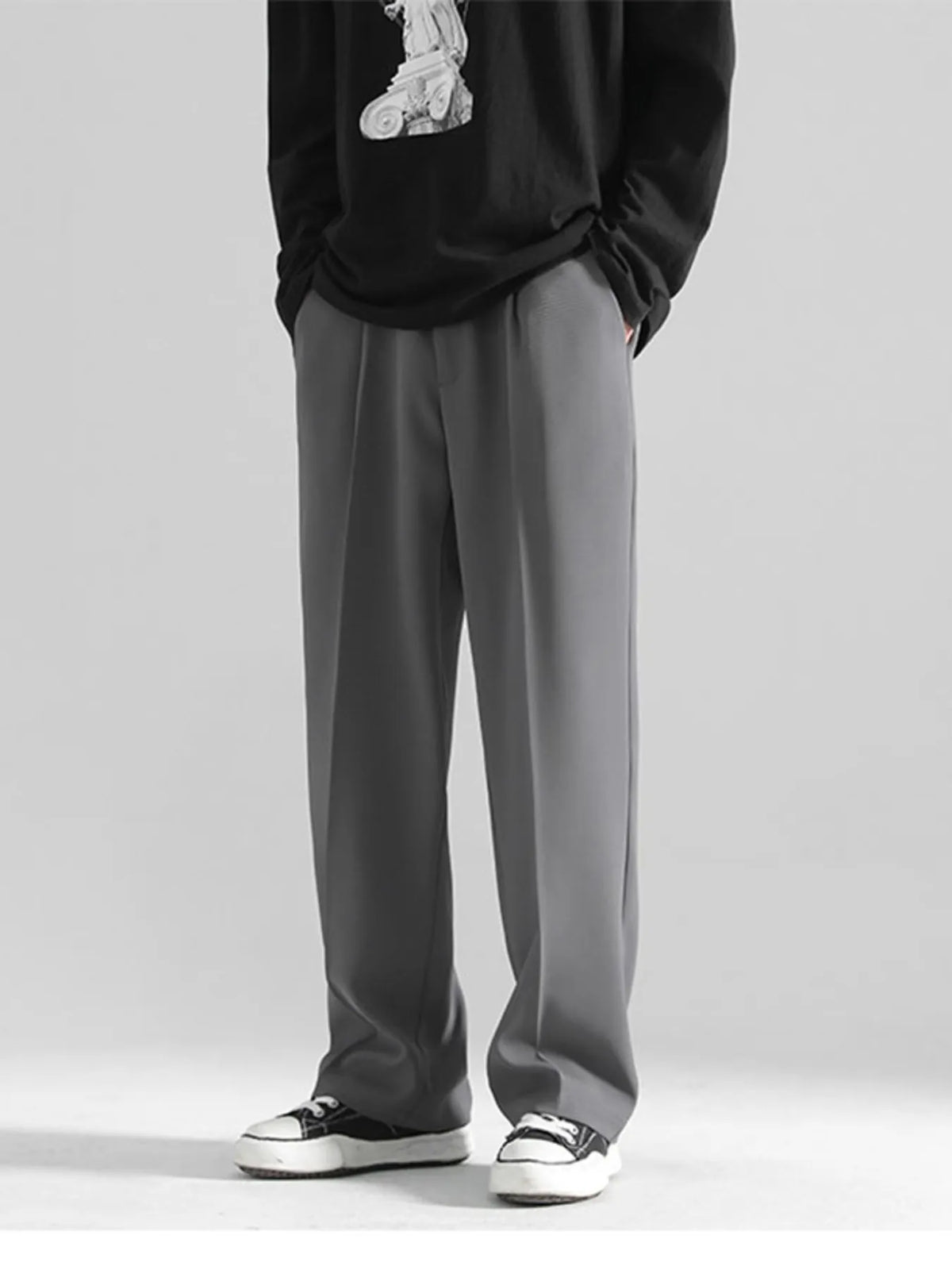Men's Full Size Loose Fit Casual Pants Plus Size in Gray