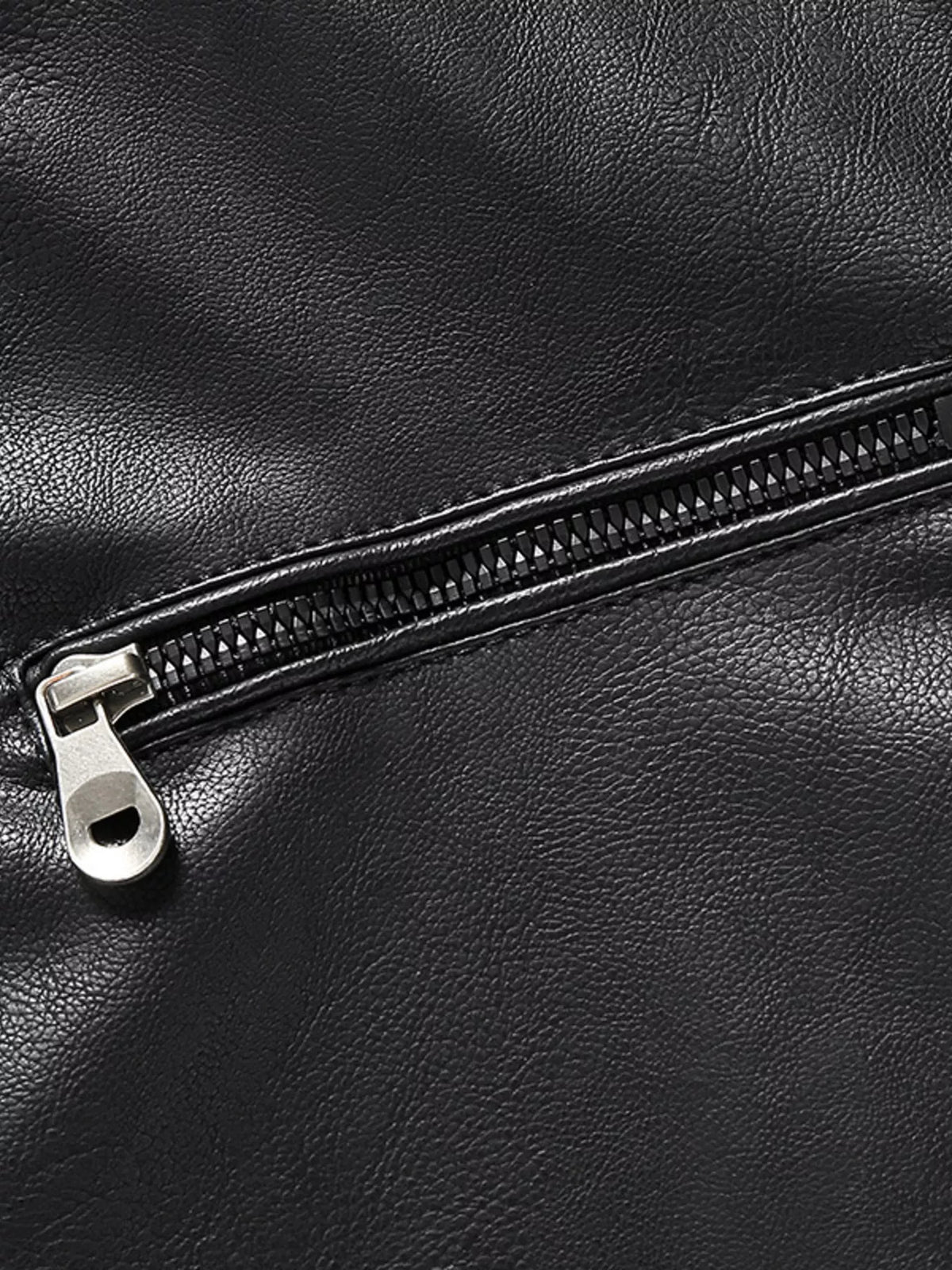 Men's Zip Up Long Sleeve Leather Jacket - Lilixa.store
