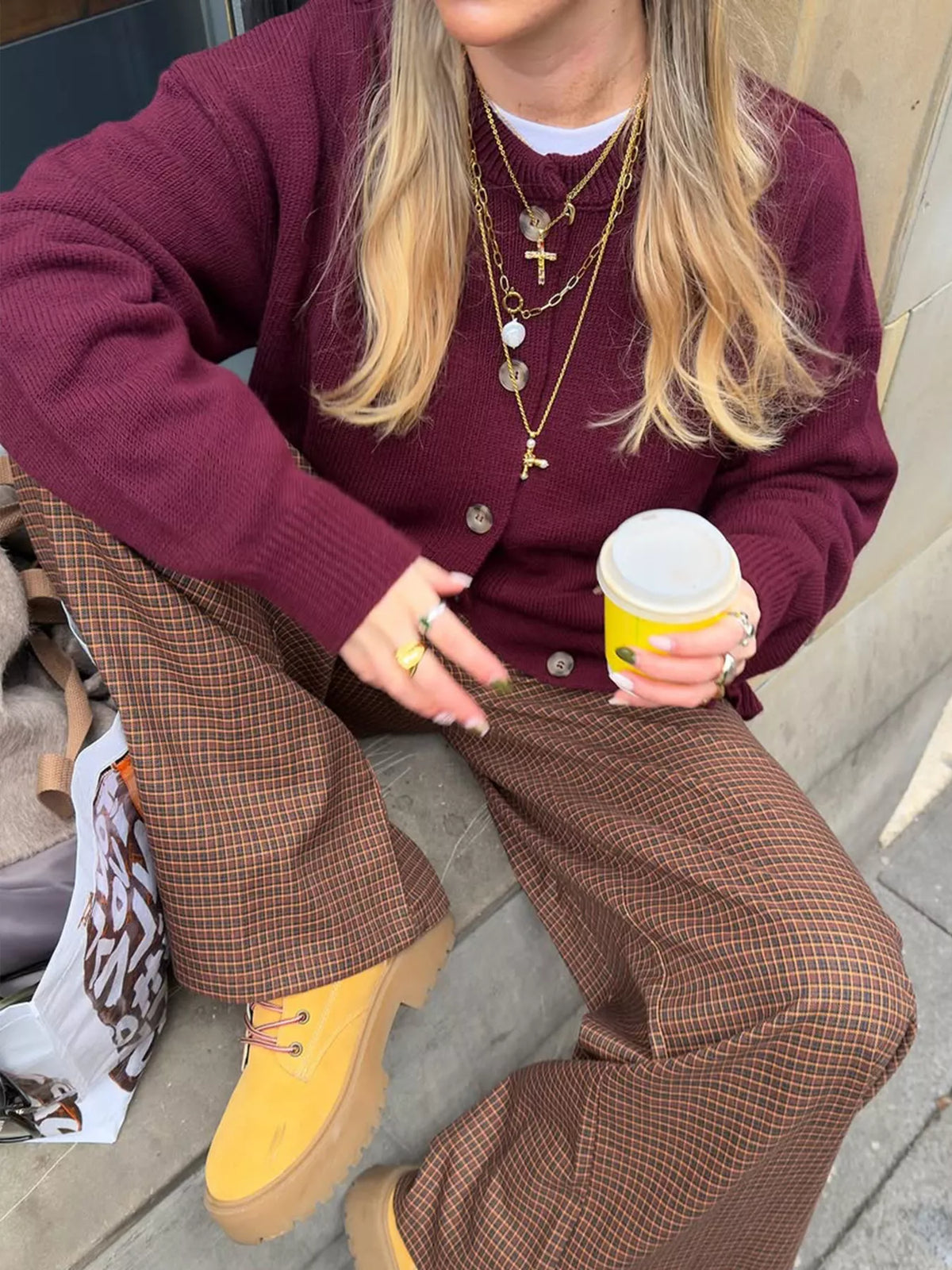 Button Up Dropped Shoulder Cardigan - Lilixa.store