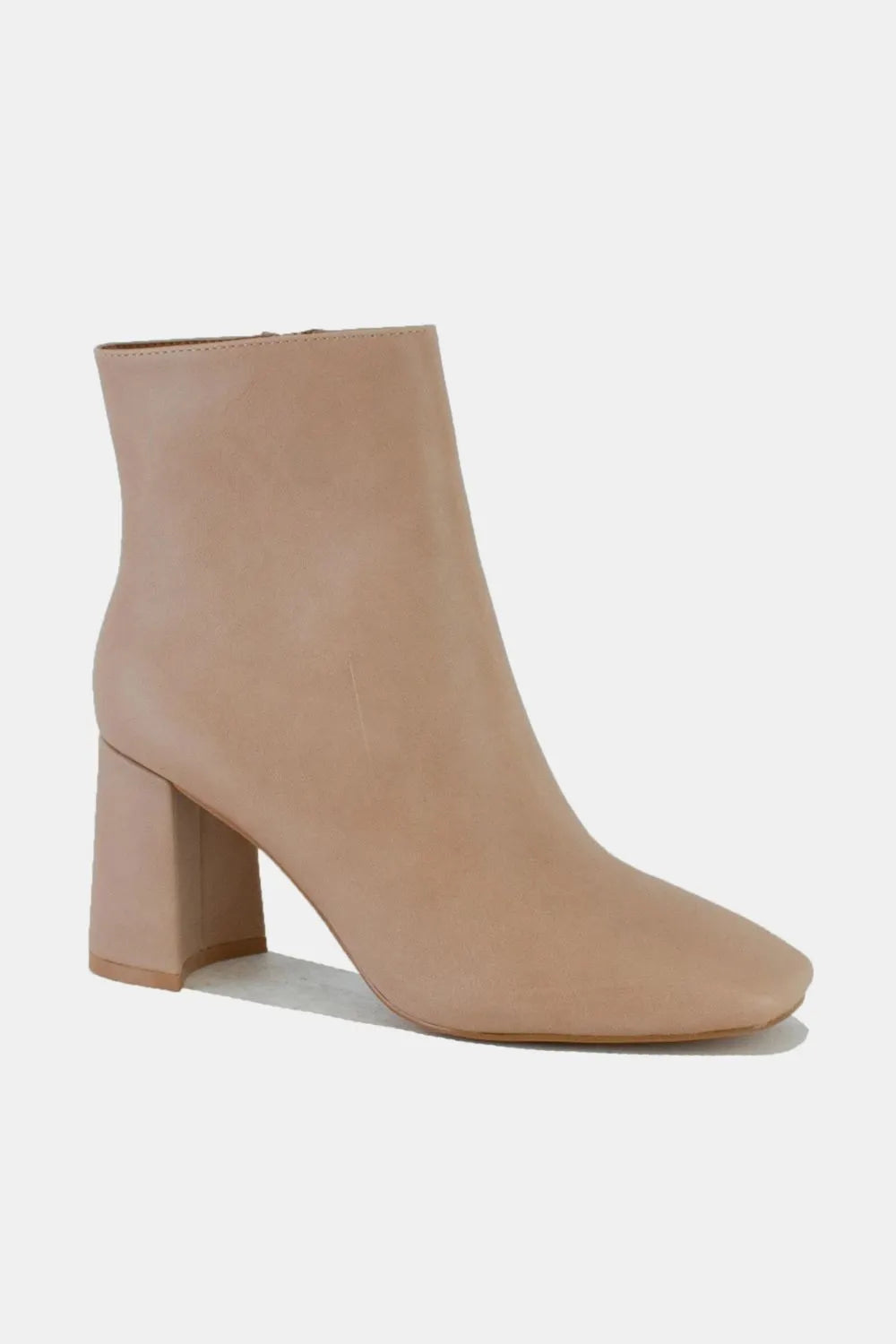 Beast Fashion PU Leather Block Heel Boots with Side Zippers - Lilixa.store