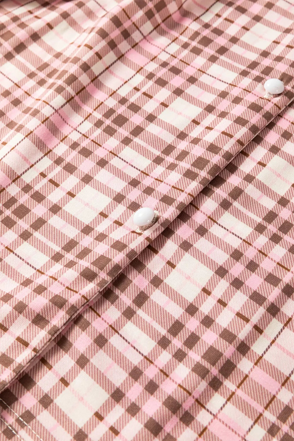 Plaid Patch Pockets Long Sleeve Lounge Set - Lilixa.store