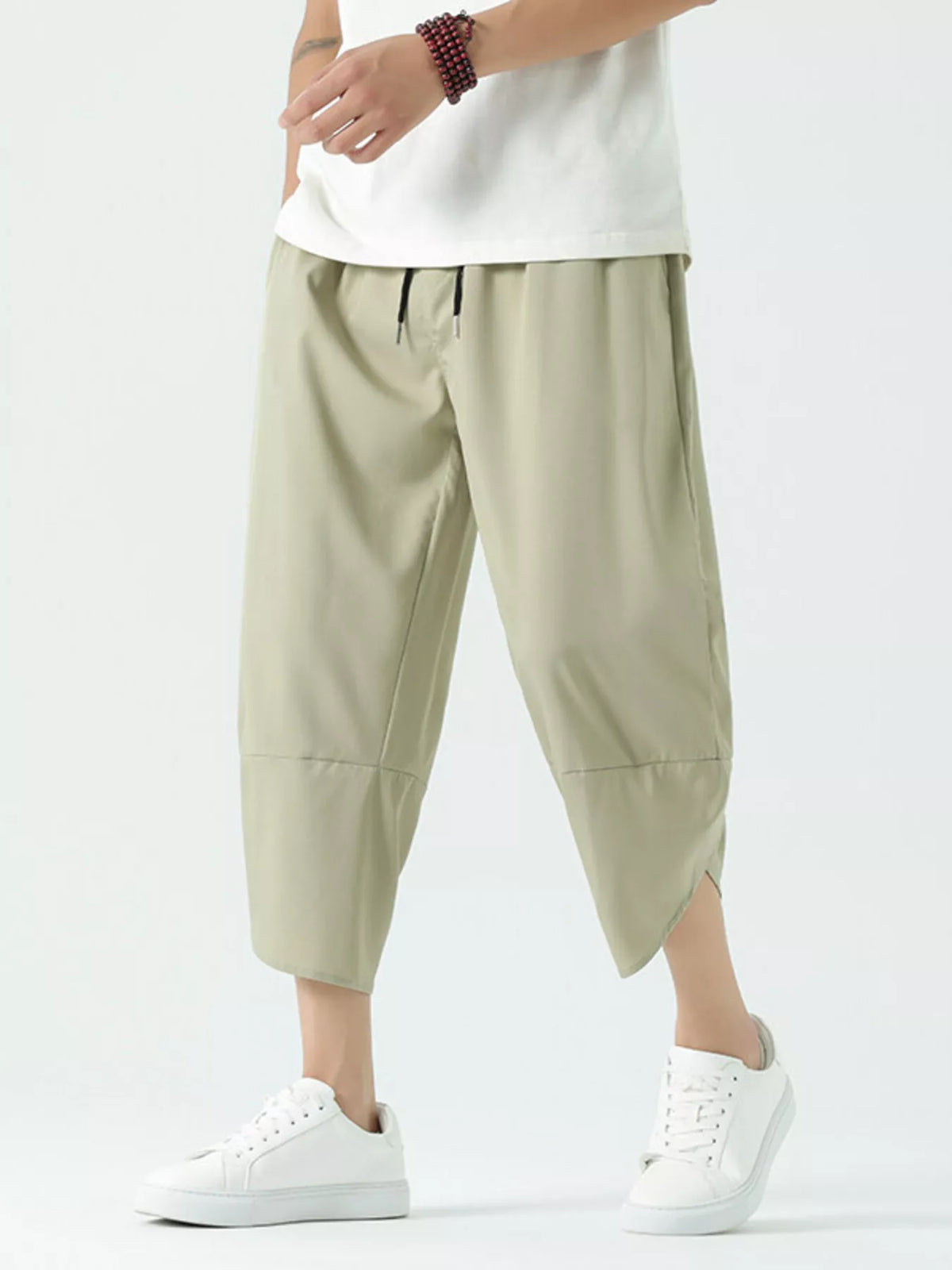 Men's Plus Size Casual Loose Cropped Pants in Green