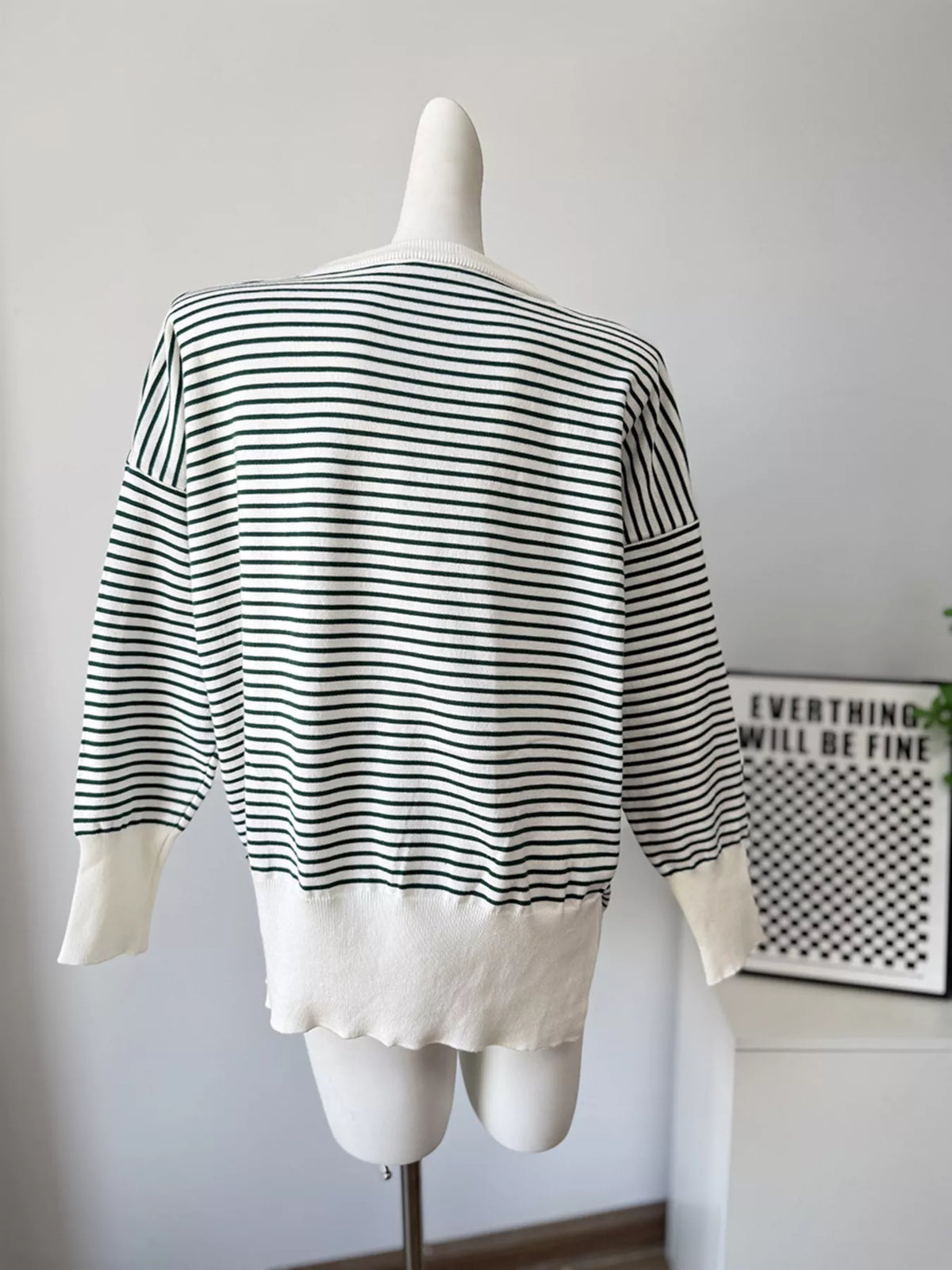 Striped Round Neck Knit Top, view 28