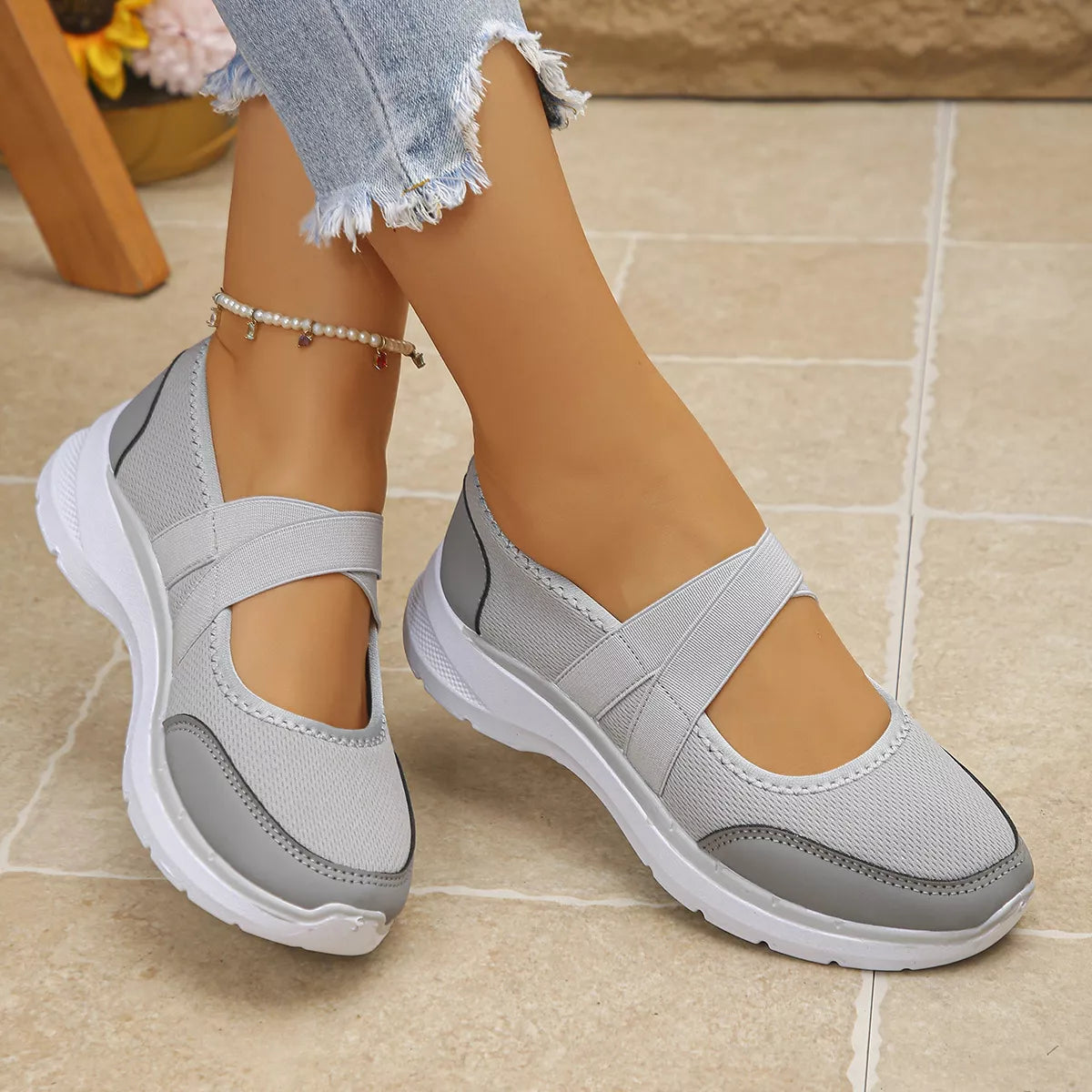 Comfortable Slip-Ons with Elastic Straps - Lilixa.store