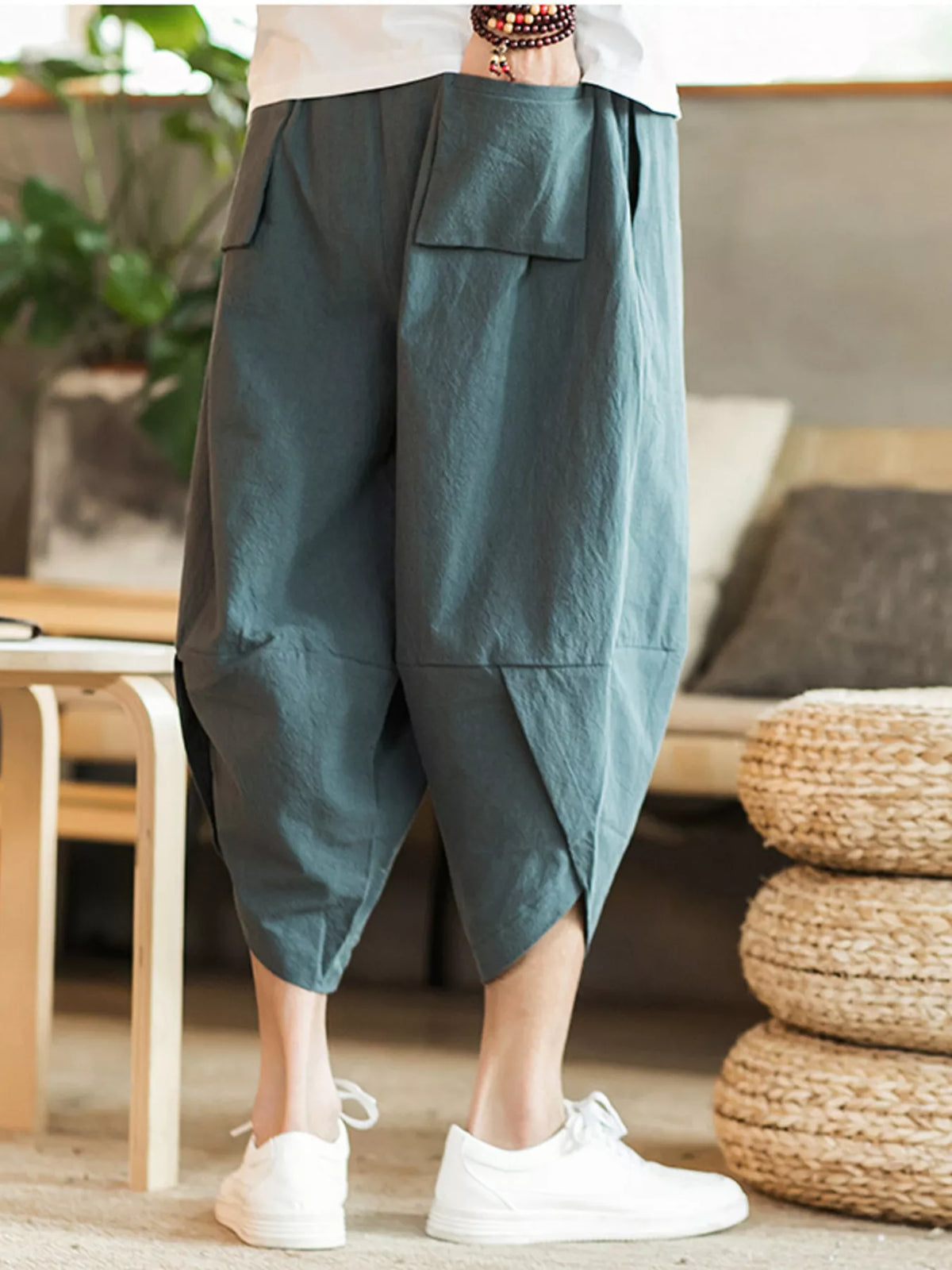 Men's Plus Size Loose Fit Cropped Pants, view 2