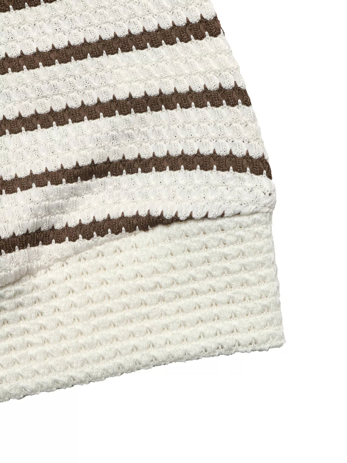 Striped Polo Collar Knit Sweatshirt - Lilixa.store