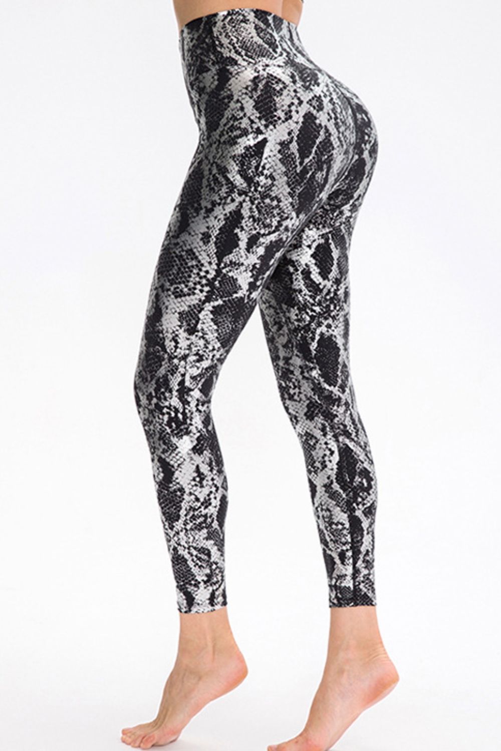 Animal Print Slim Fit Wide Waistband Long Sports Pants - Lilixa.store
