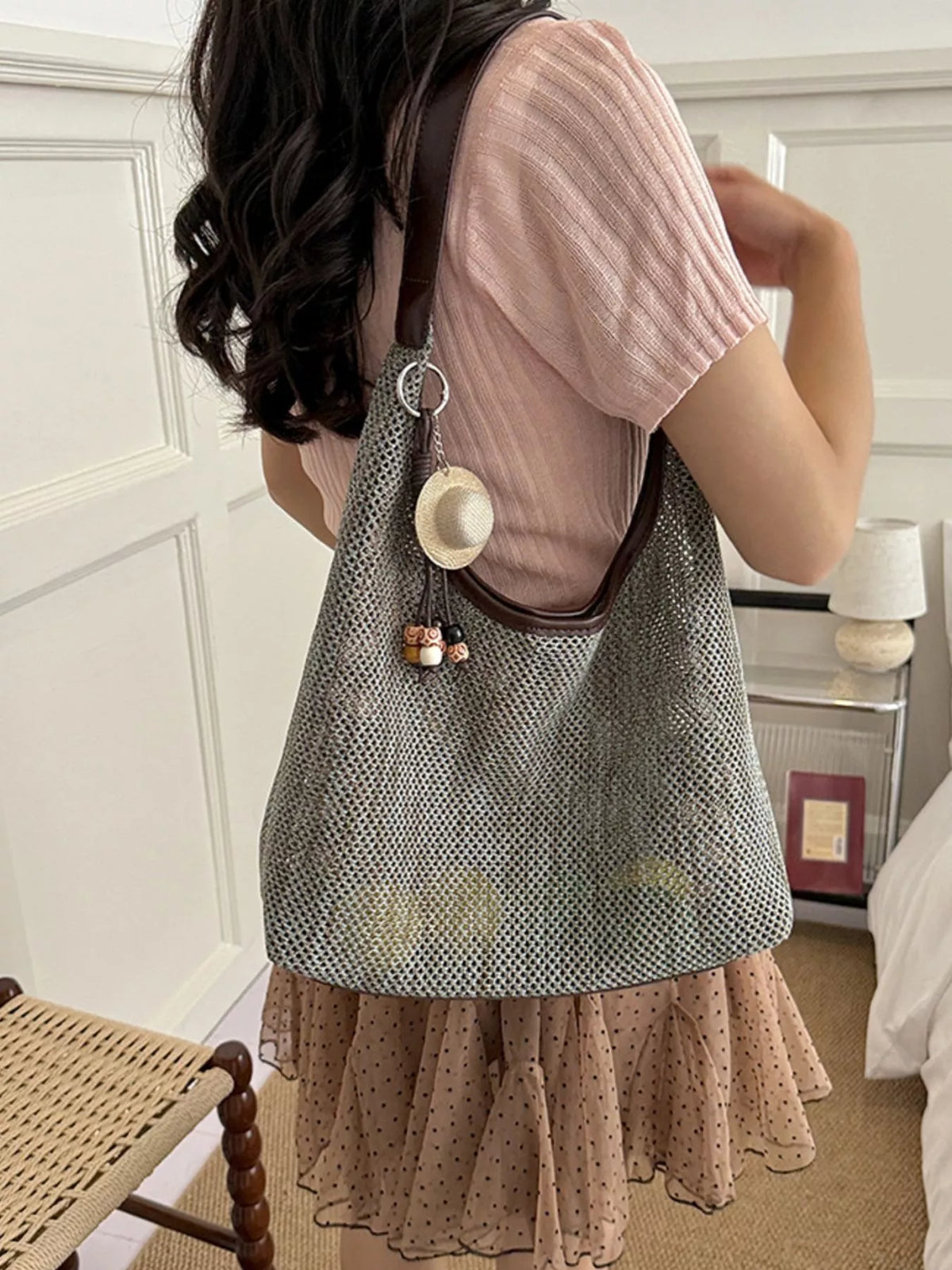 Textured Woven Shoulder Bag - Lilixa.store