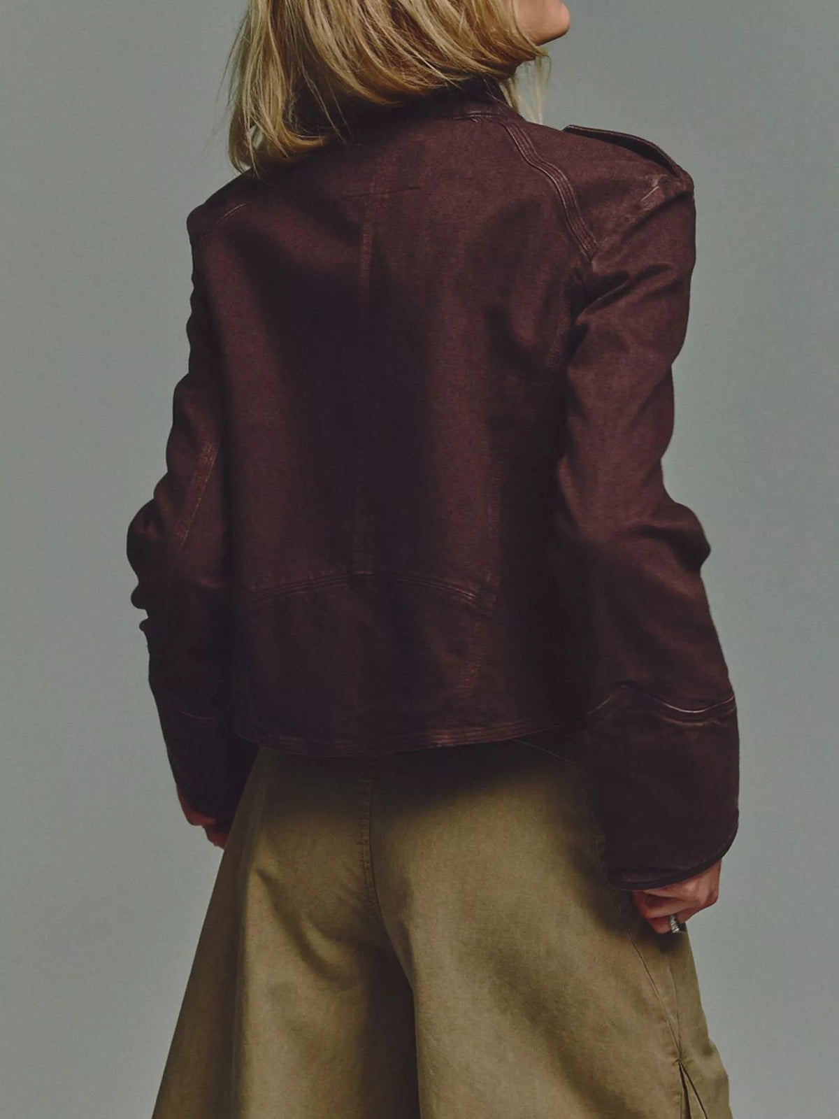 Decorative Button Cropped Jacket