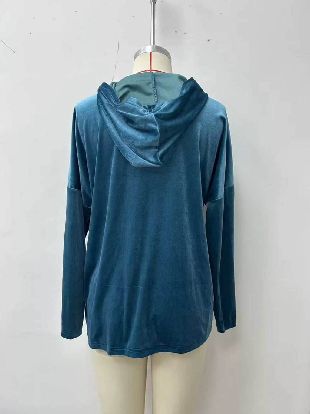 Velvet Front Pockets Hoodie - Lilixa.store