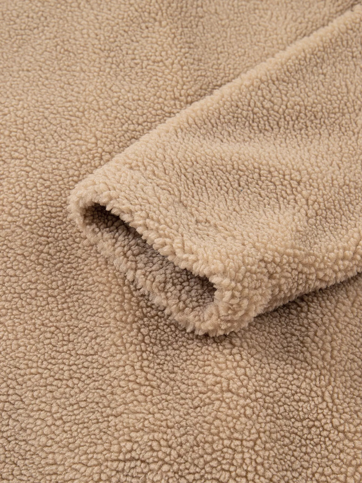 Casual Leopard Print Accent Plush Jacket with Pockets in Camel, view 13