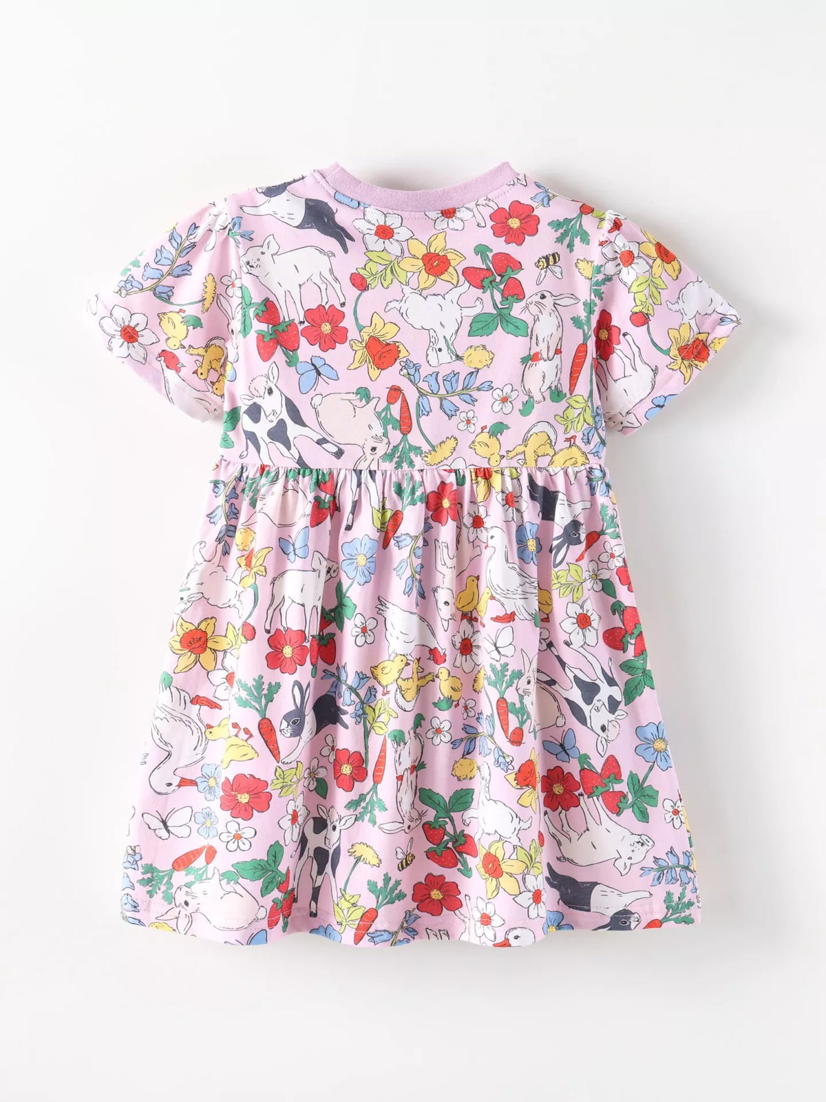 Children's Printed Round Neck Dress - Lilixa.store
