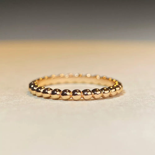 18K Gold-Plated 925 Sterling Silver Bead Ring - Lilixa.store