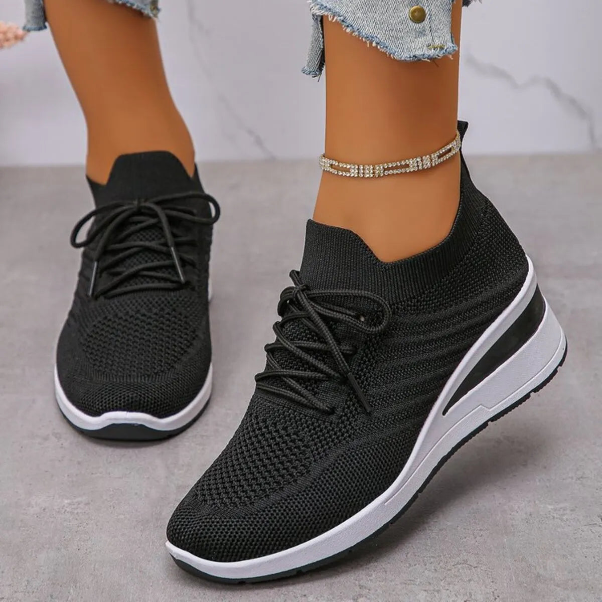 Lace Up Wedge Athletic - Lilixa.store
