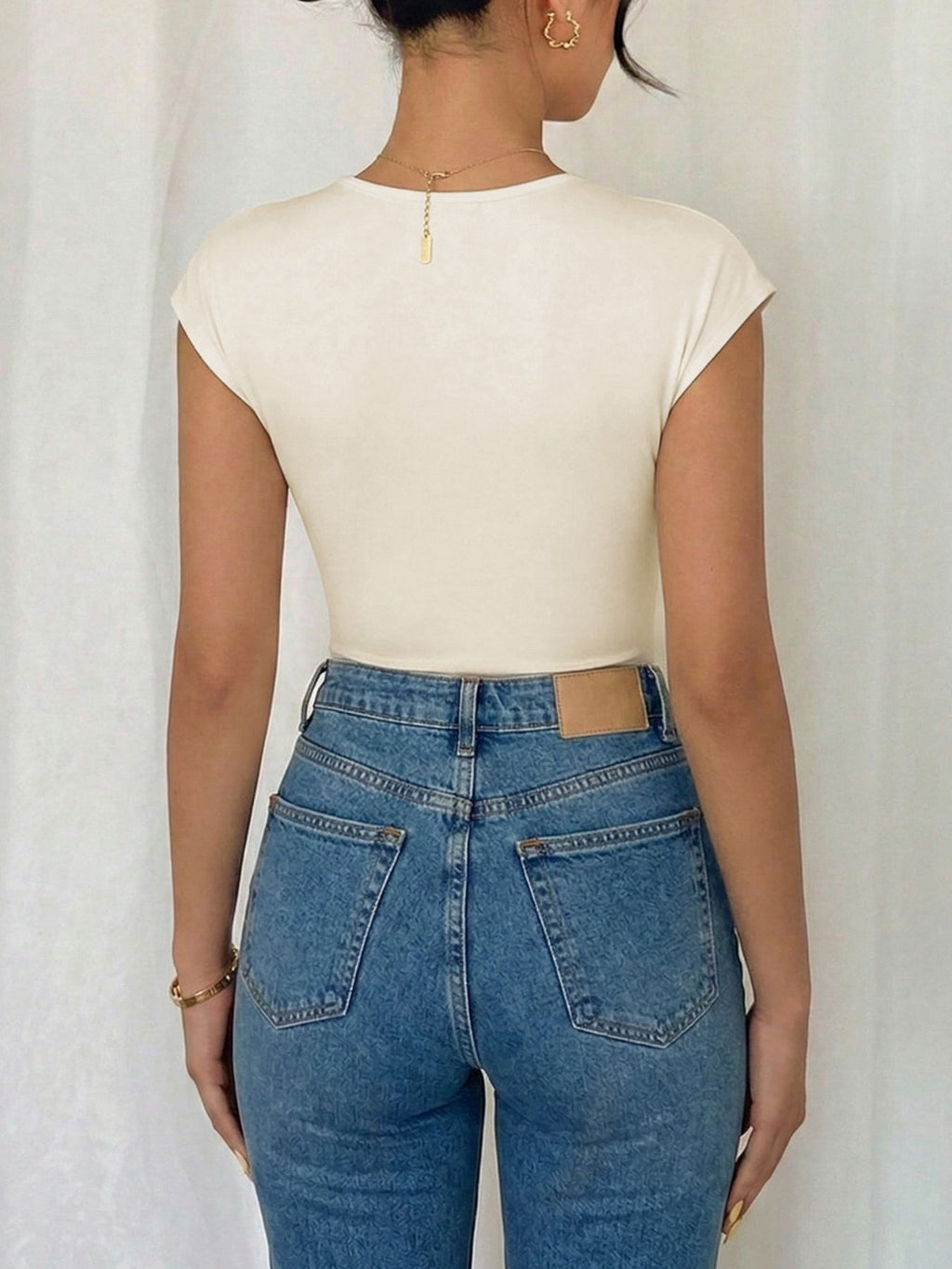 Surplice Cap Sleeve Bodysuit - Lilixa.store