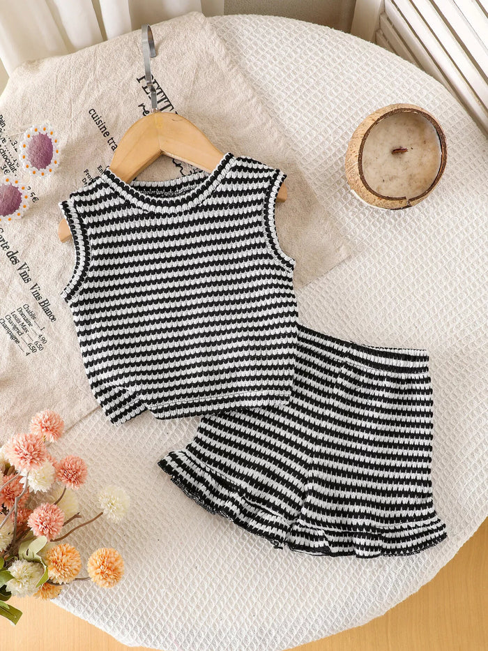 Children's Striped Tank and Shorts Set - Lilixa.store