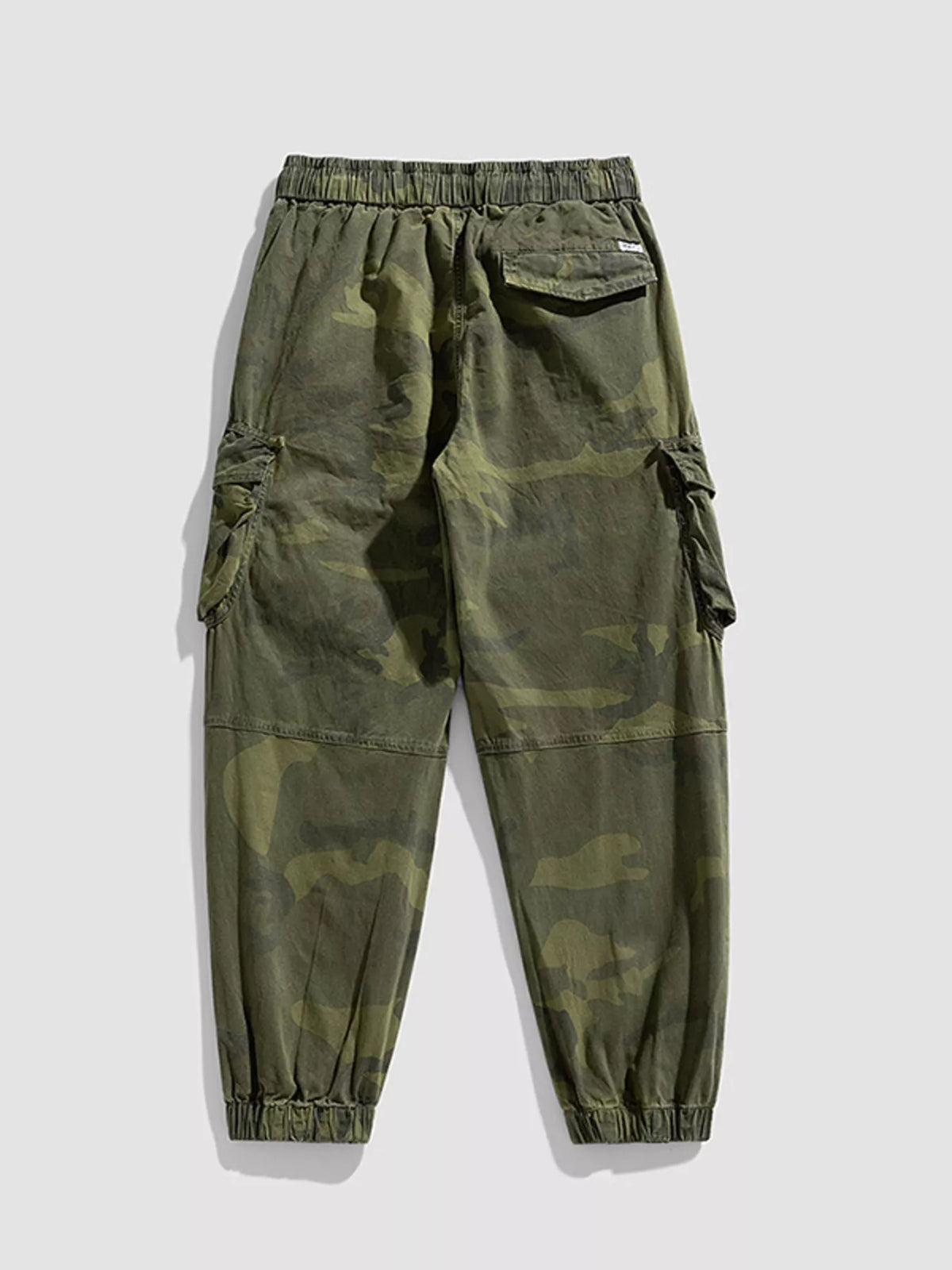 Men's Plus Size Camouflage Cargo Pants with Drawstring, view 2