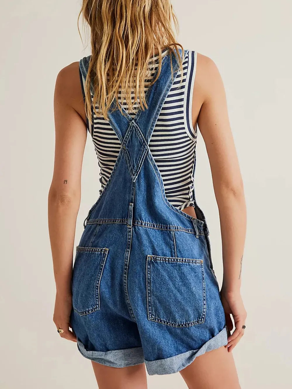 Wide Strap Square Neck Denim Overalls - Lilixa.store