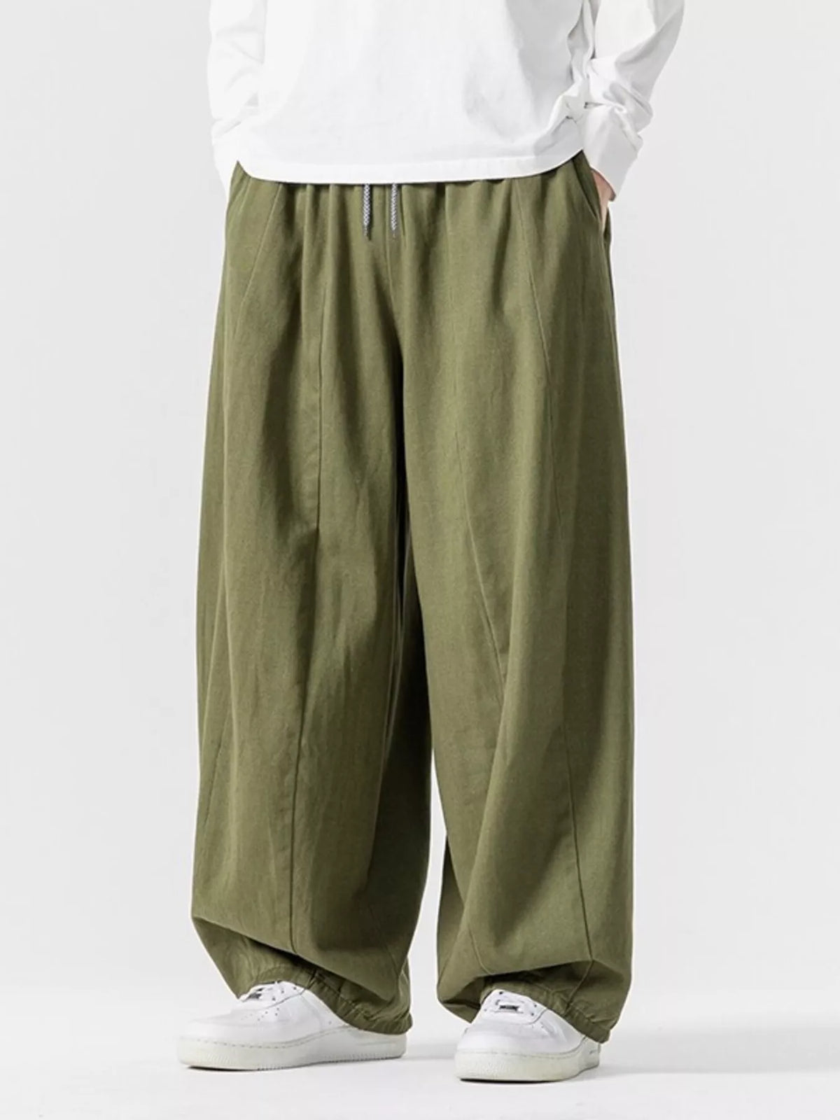 Men's Plus Size Loose Fit Drawstring Waist Casual Pants