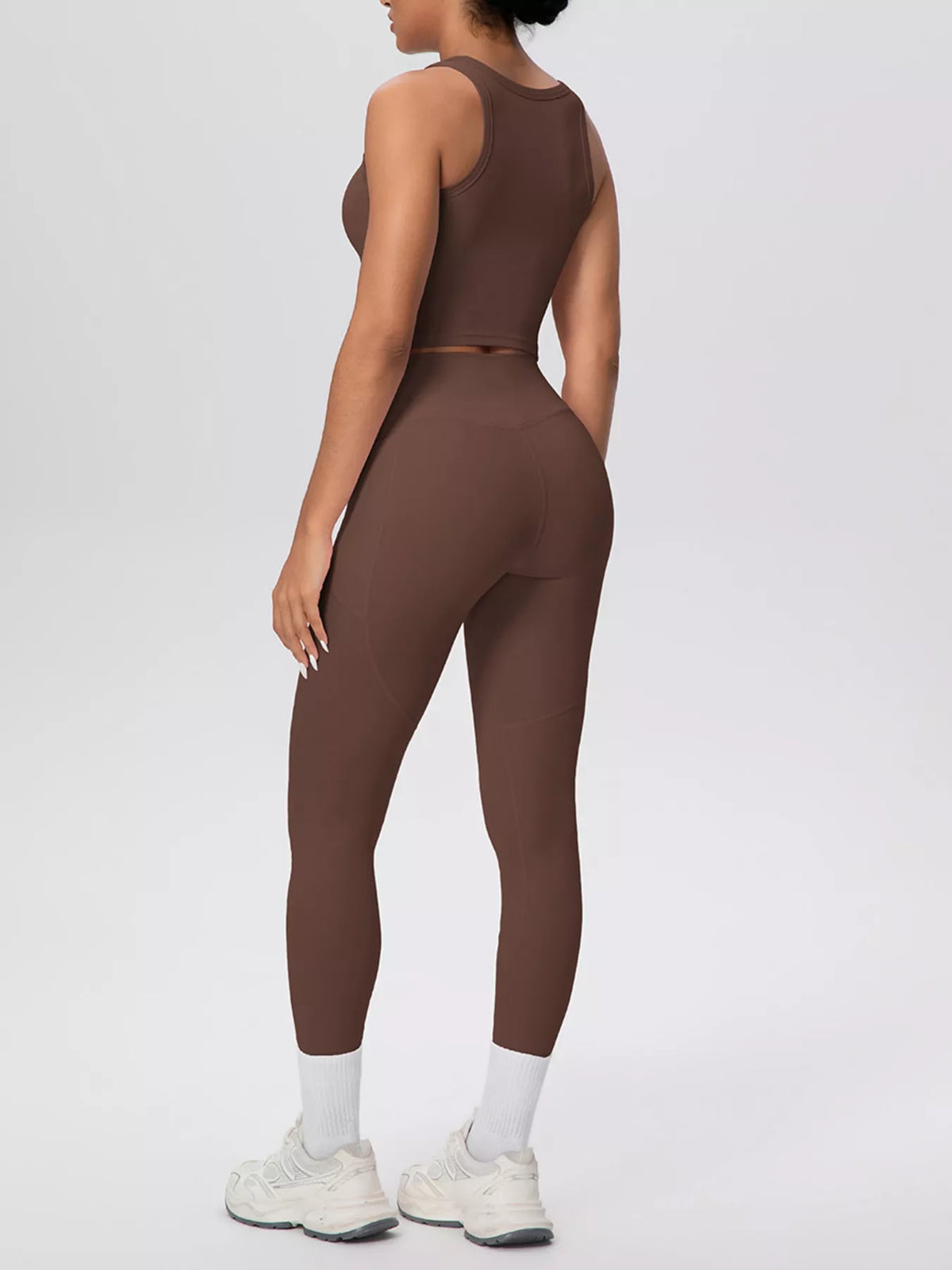 Scoop Neck Tank and High-Waisted Leggings Active Set, view 16