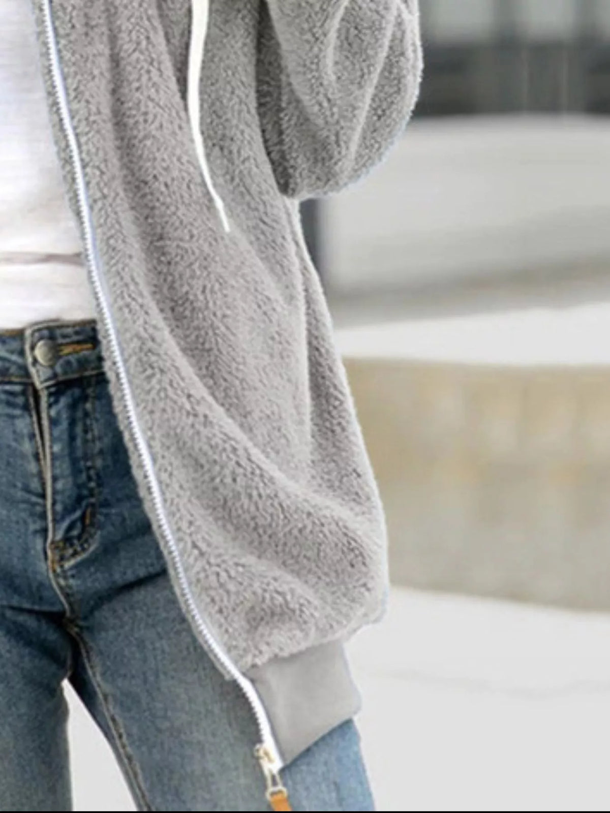 Full Size Cozy Fleece Zip-Up Hooded Jacket Plus Size - Lilixa.store