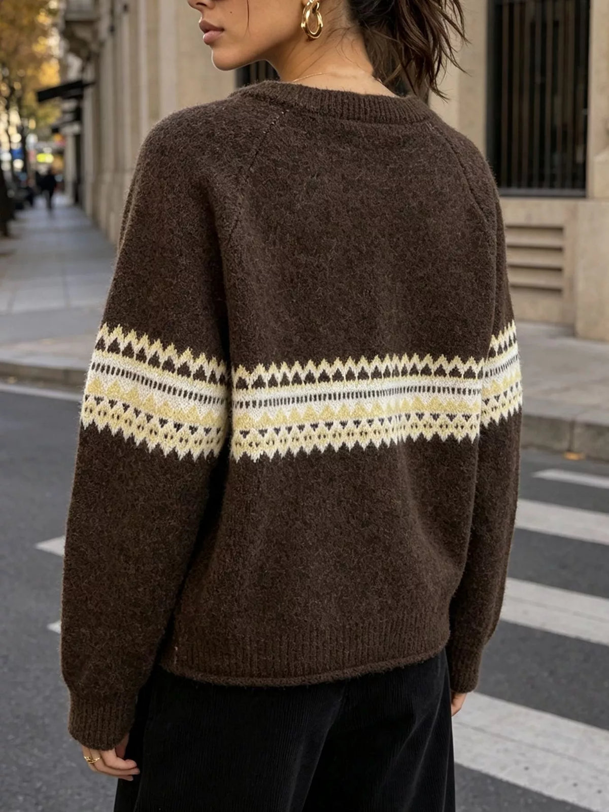 Geometric Button Down Knit Cardigan, view 11