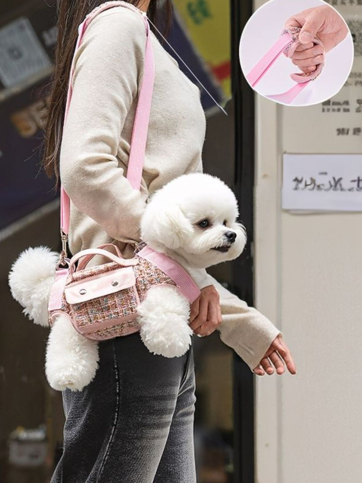 Tweed Pet Harness with Strap