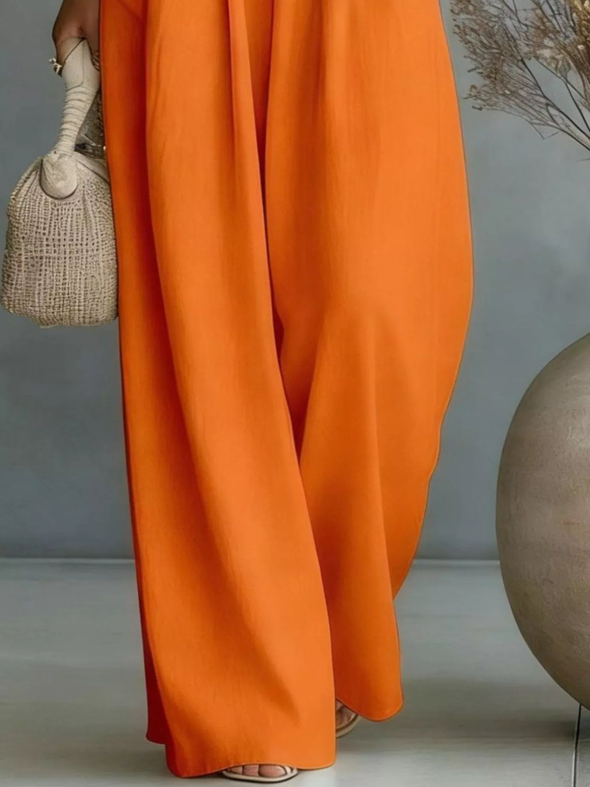 Full Size Half Sleeve Wide-Leg Jumpsuit Plus Size - Lilixa.store