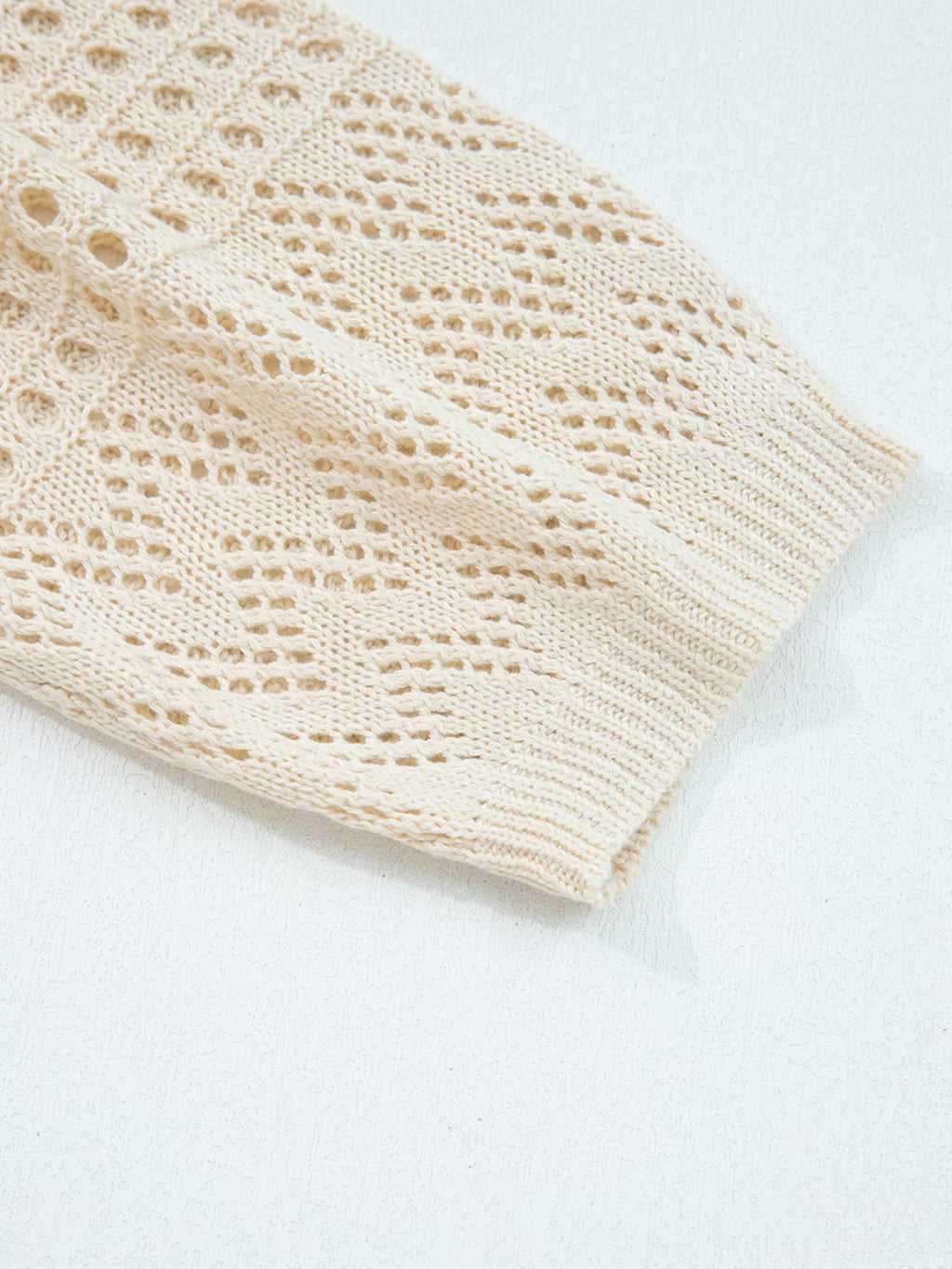 Hollowed Knit Open Front Cardigan - Lilixa.store