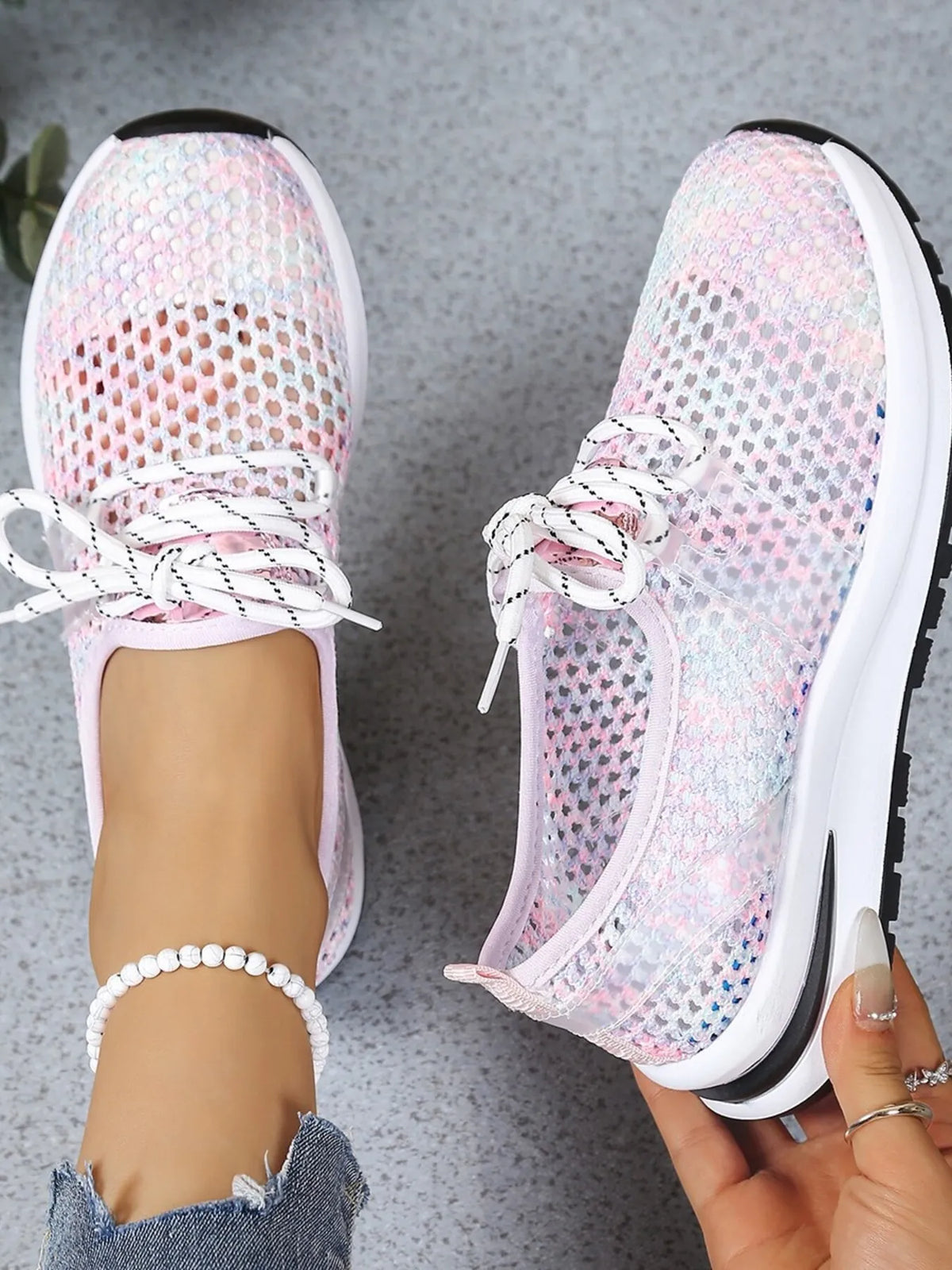 Mesh Breathable Lace Up Athletic - Lilixa.store