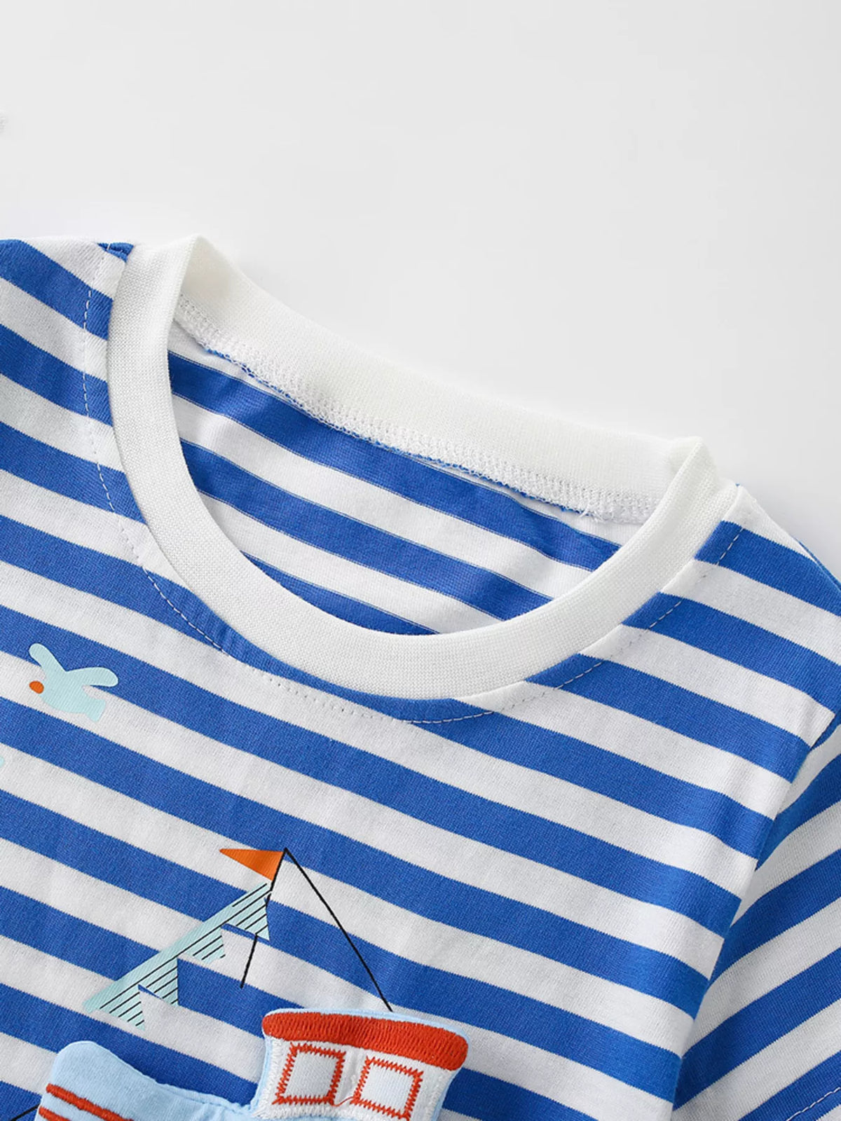 Children's Nautical Adventure Striped Short Sleeve Tee - Lilixa.store