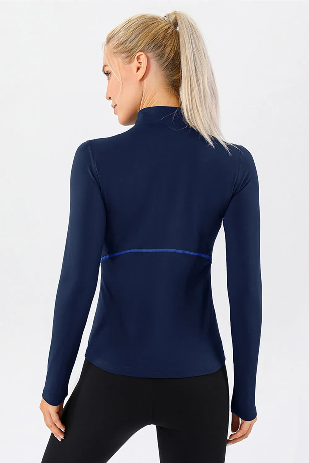 Mock Neck Quarter Zip Active T-Shirt - Lilixa.store