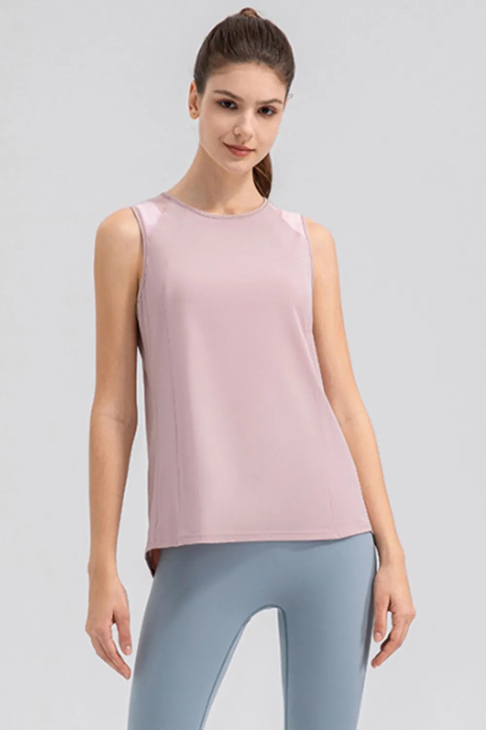 Round Neck Wide strap Active Tank - Lilixa.store