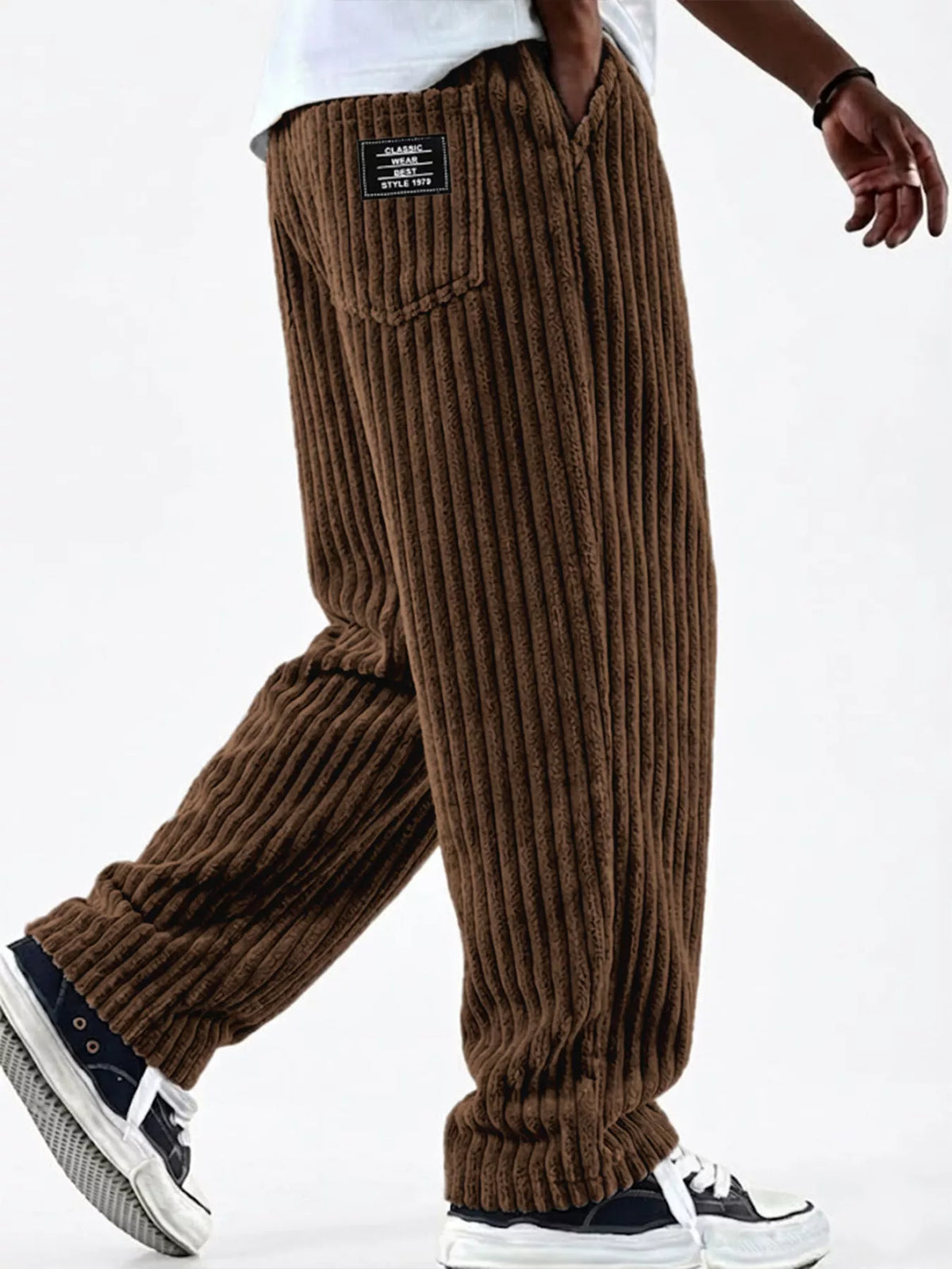 Men's Full Size Casual Corduroy Wide-Leg Pants Plus Size