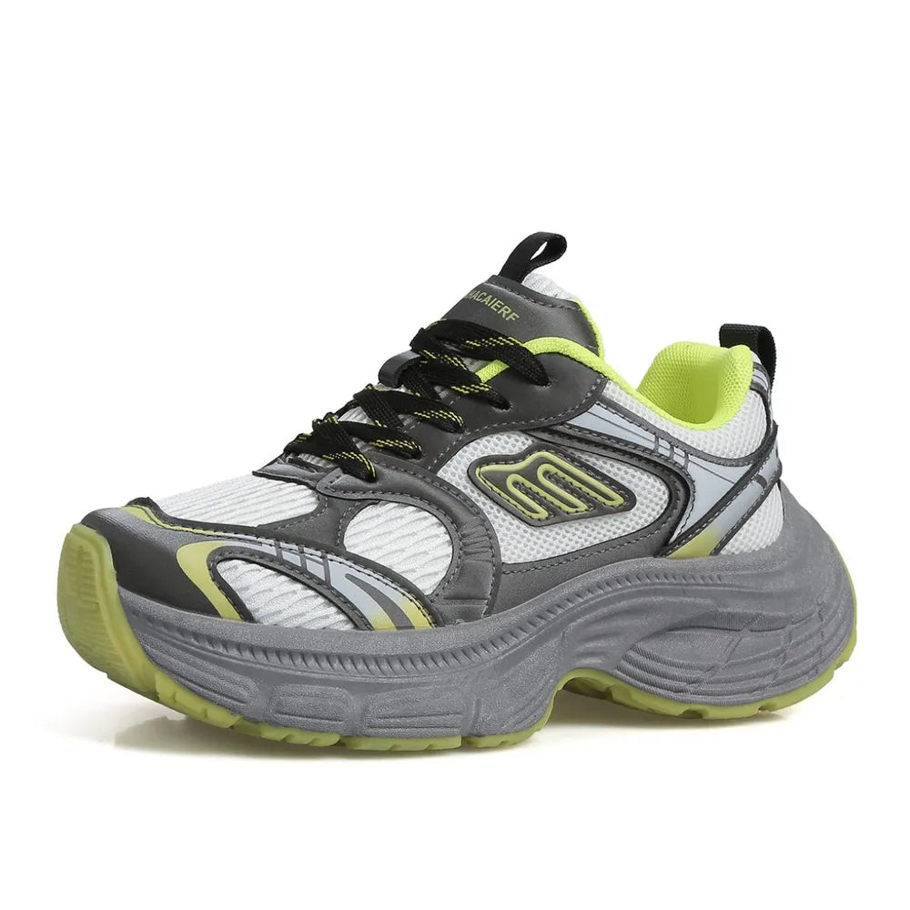 Letter Lace-Up Round Toe Athletic Shoes - Lilixa.store