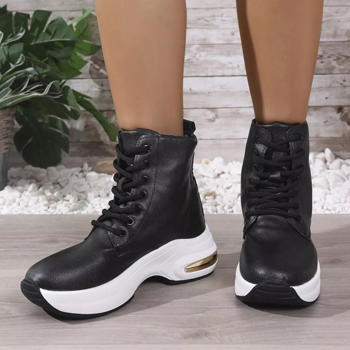 Lace Up Platform Ankle Boots, view 5