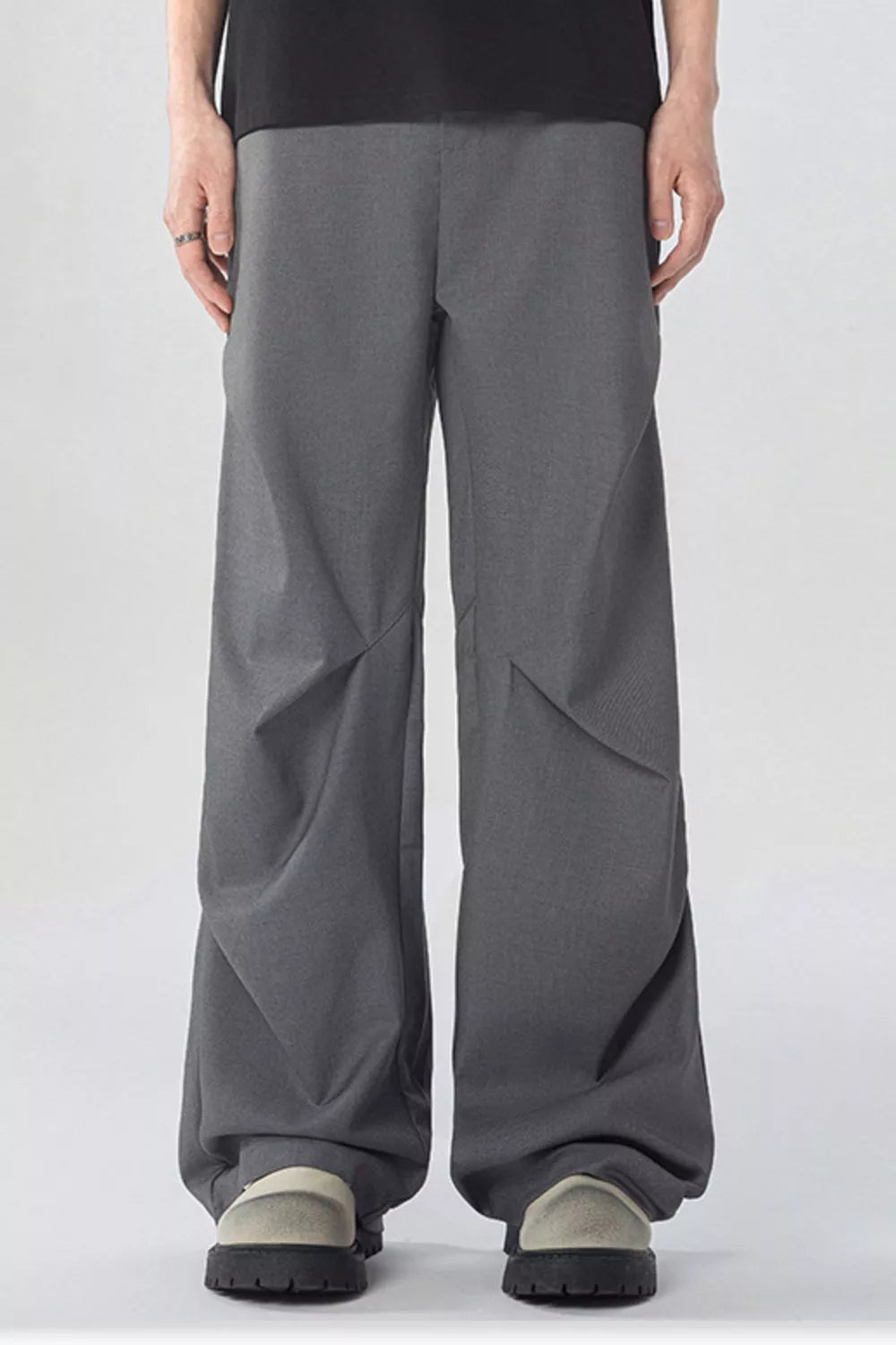 Men's Full Size Wide Leg Pants Plus Size in Gray