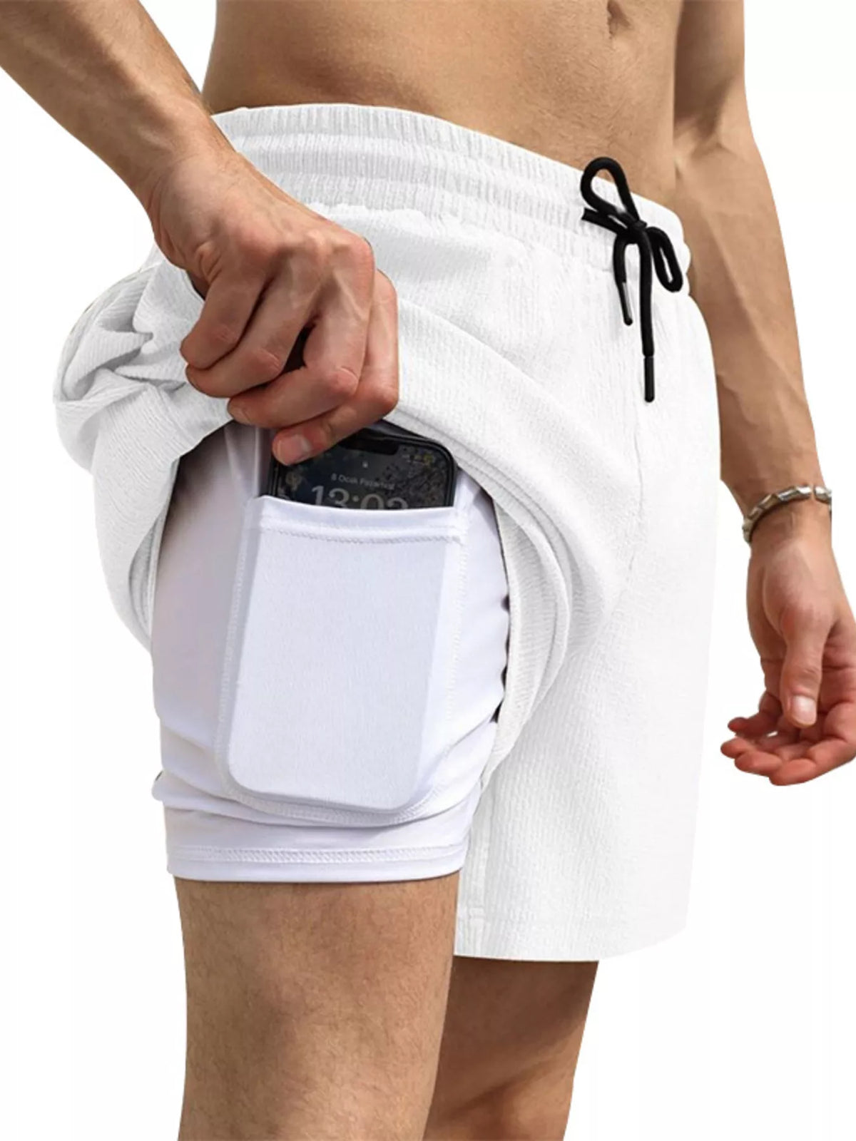 Men's Drawstring Shorts with Pockets, view 11